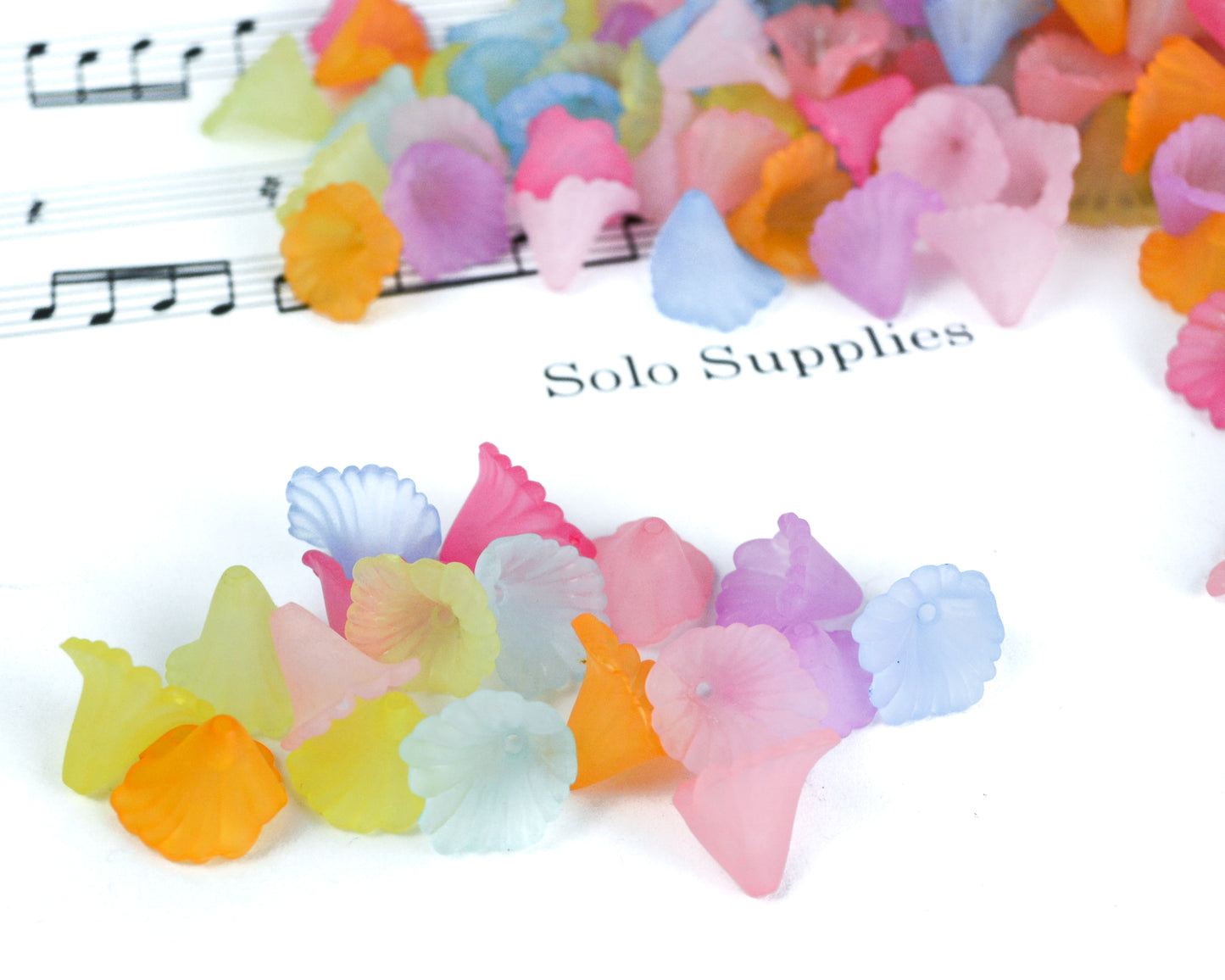 11x12mm Calla Lily Beads in Frosted Acrylic, Pastel Mix