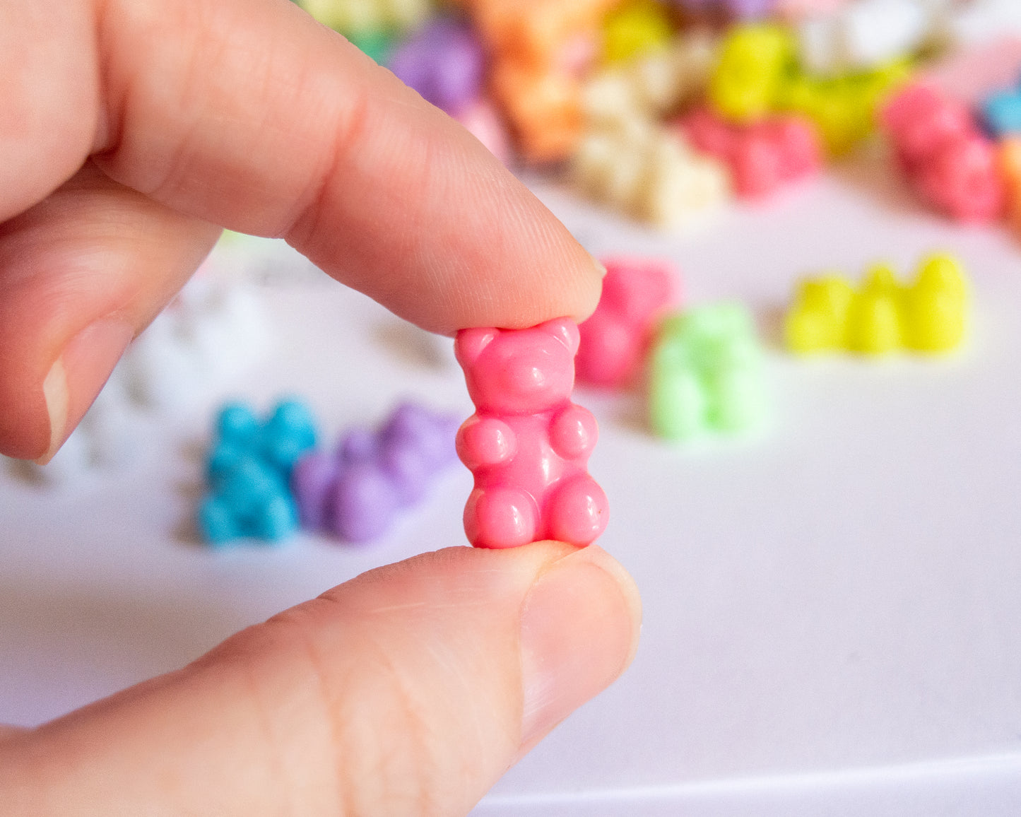18x11mm Teddy Bear Beads in Pastel Colored Acrylic
