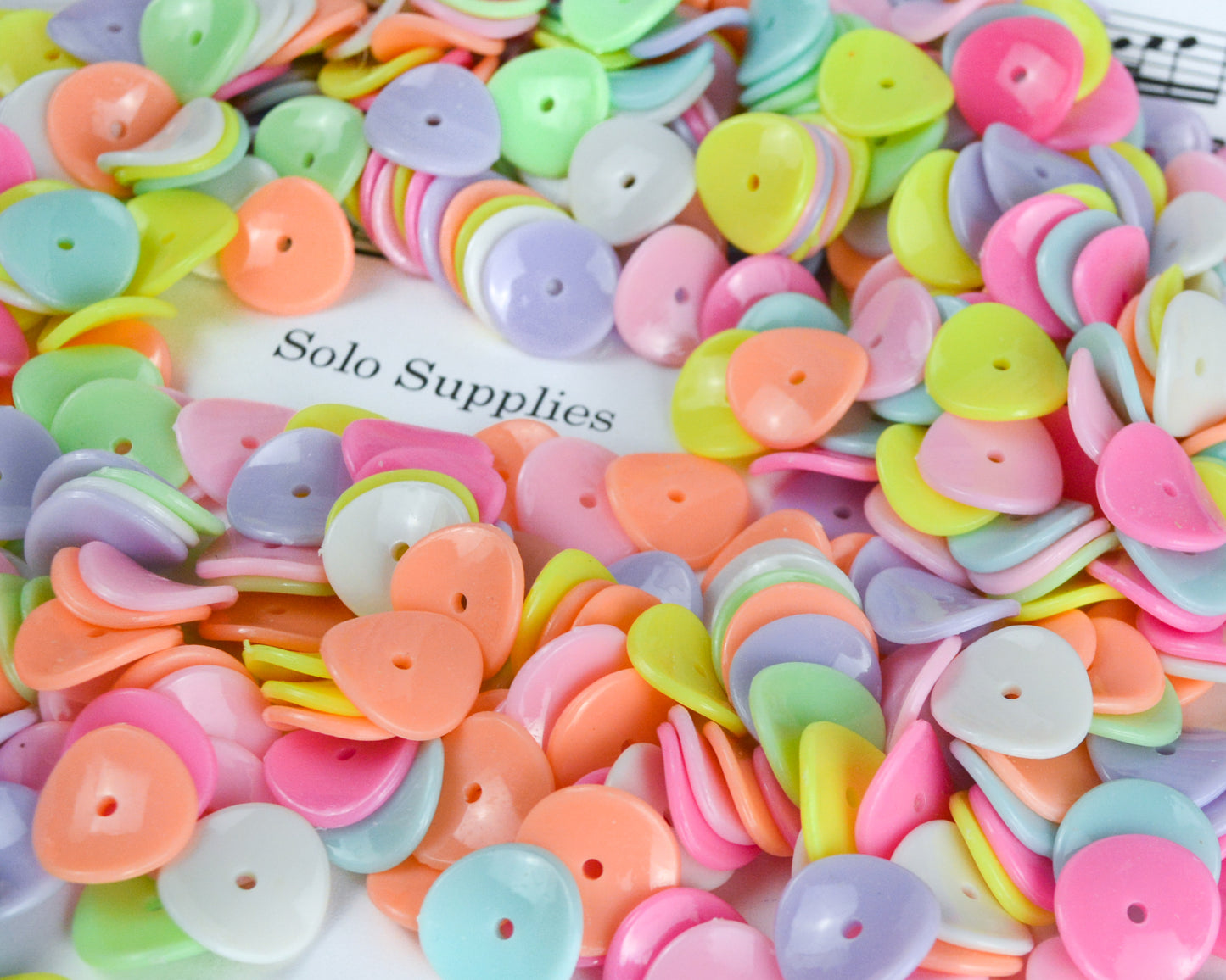 15x5mm Wavy Disc Beads in Pastel Colored Acrylic