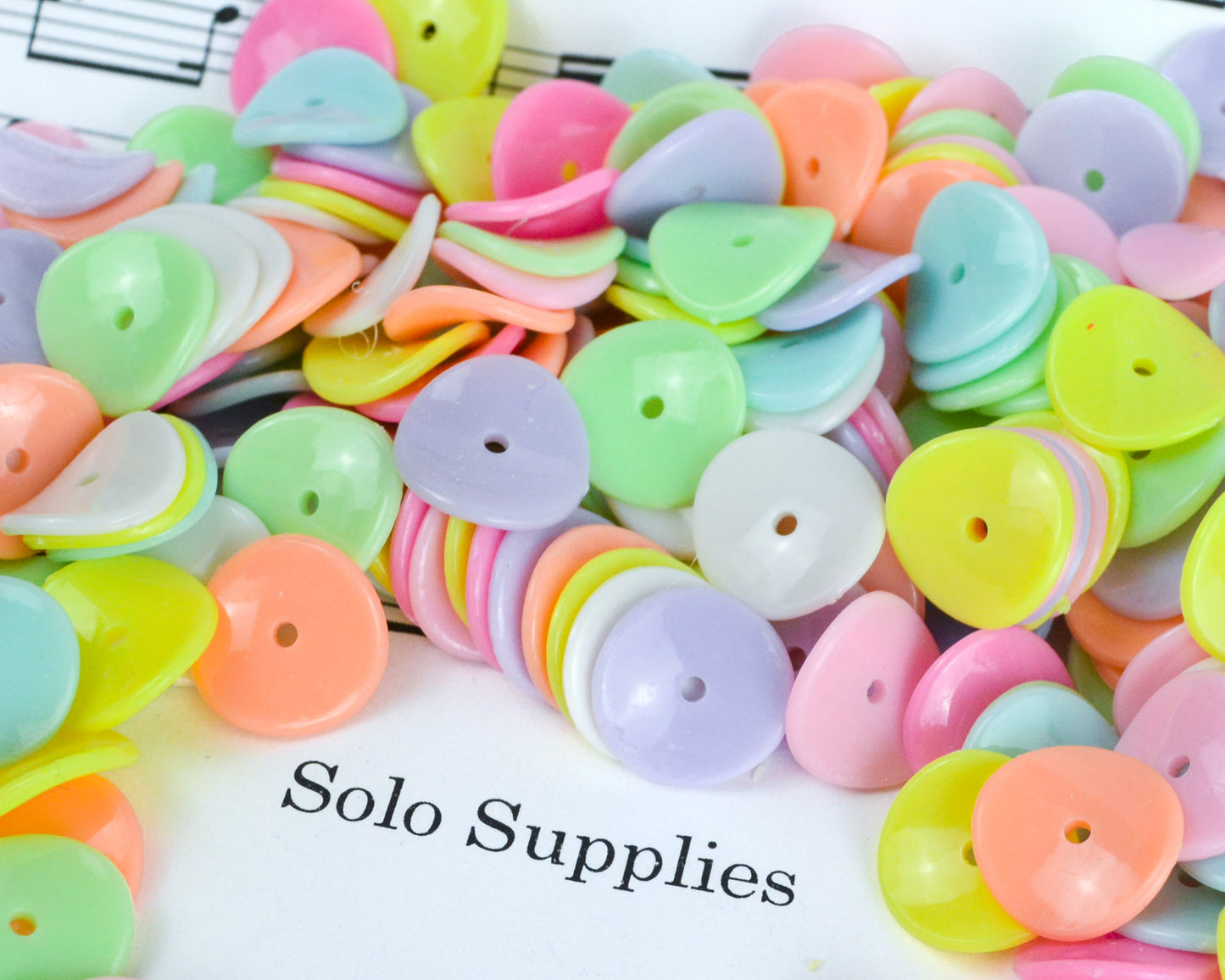 15x5mm Wavy Disc Beads in Pastel Colored Acrylic