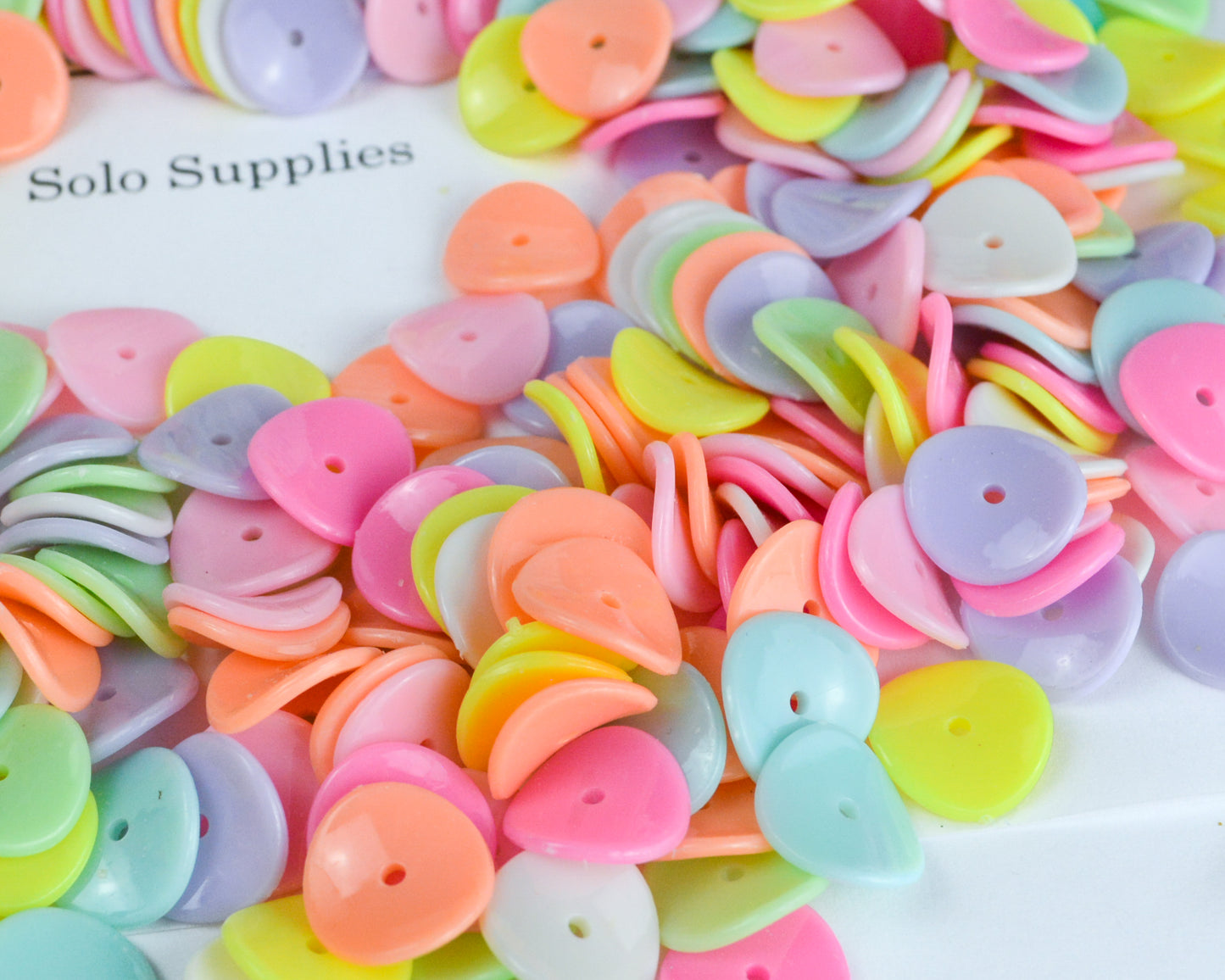 15x5mm Wavy Disc Beads in Pastel Colored Acrylic