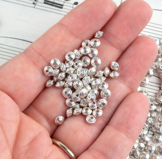 5x3mm Fancy Saucer Spacer Beads