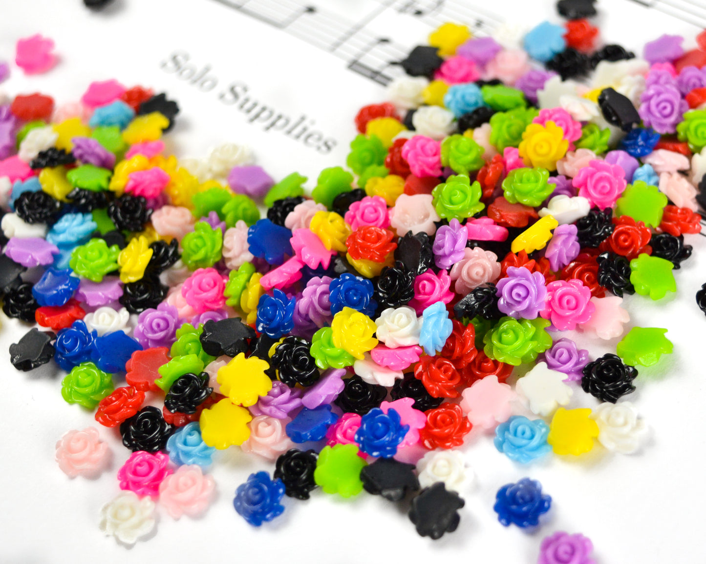 7.5x3mm Rose Cabochons in Colorful Resin