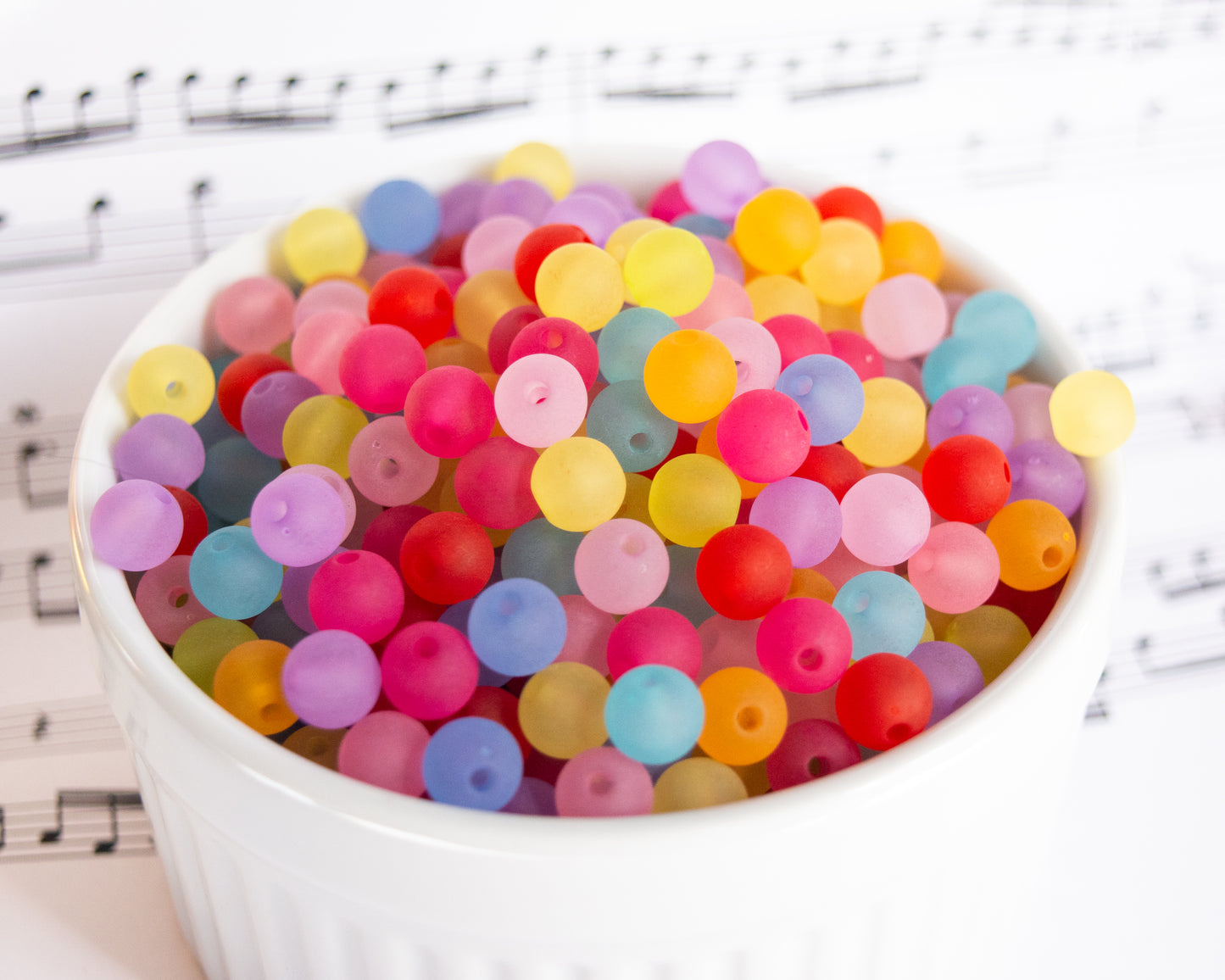 8mm Round Frosted Acrylic Beads in Pretty Colors, Lightweight For Jewelry and Crafts