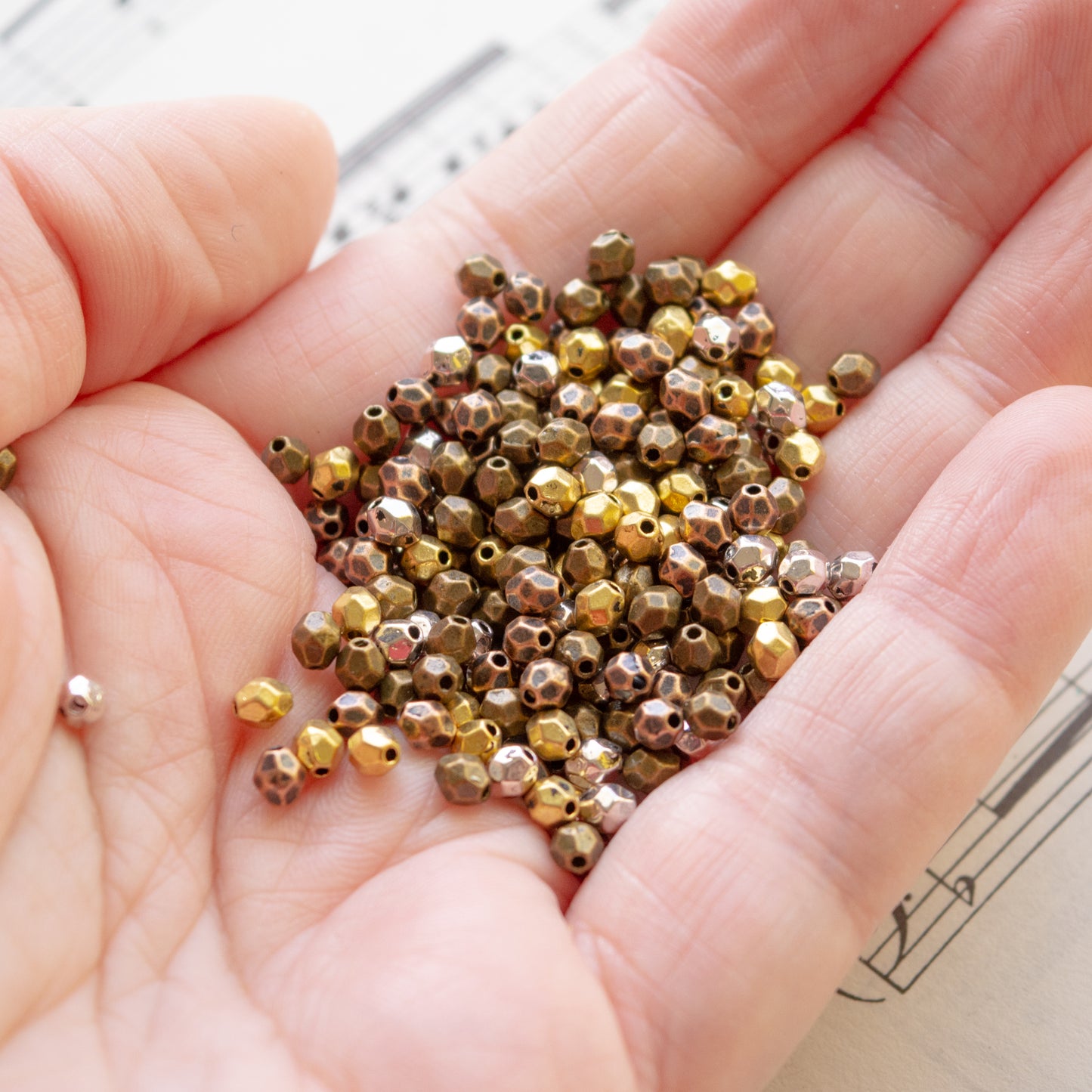 4x3.5mm Faceted Metal Beads