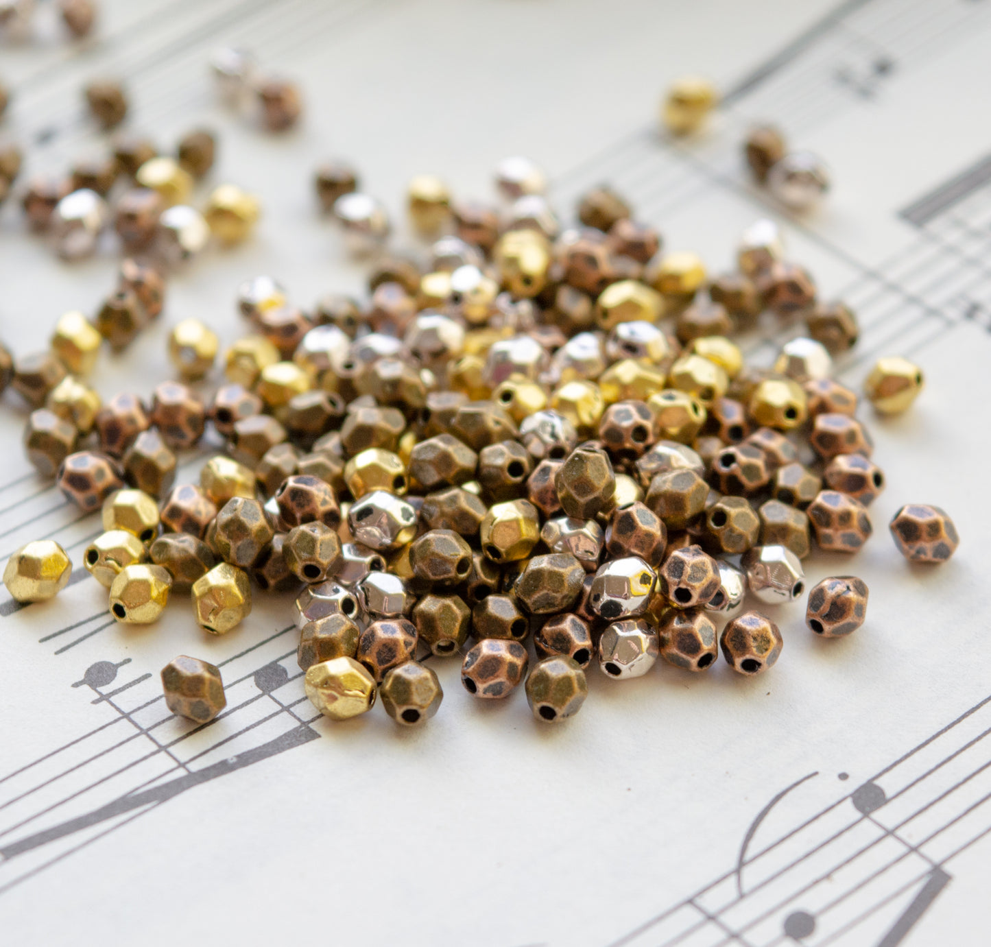 4x3.5mm Faceted Metal Beads