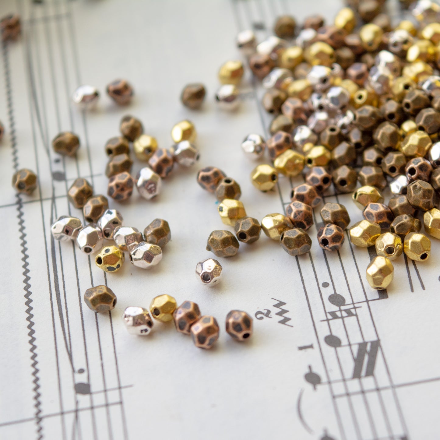 4x3.5mm Faceted Metal Beads