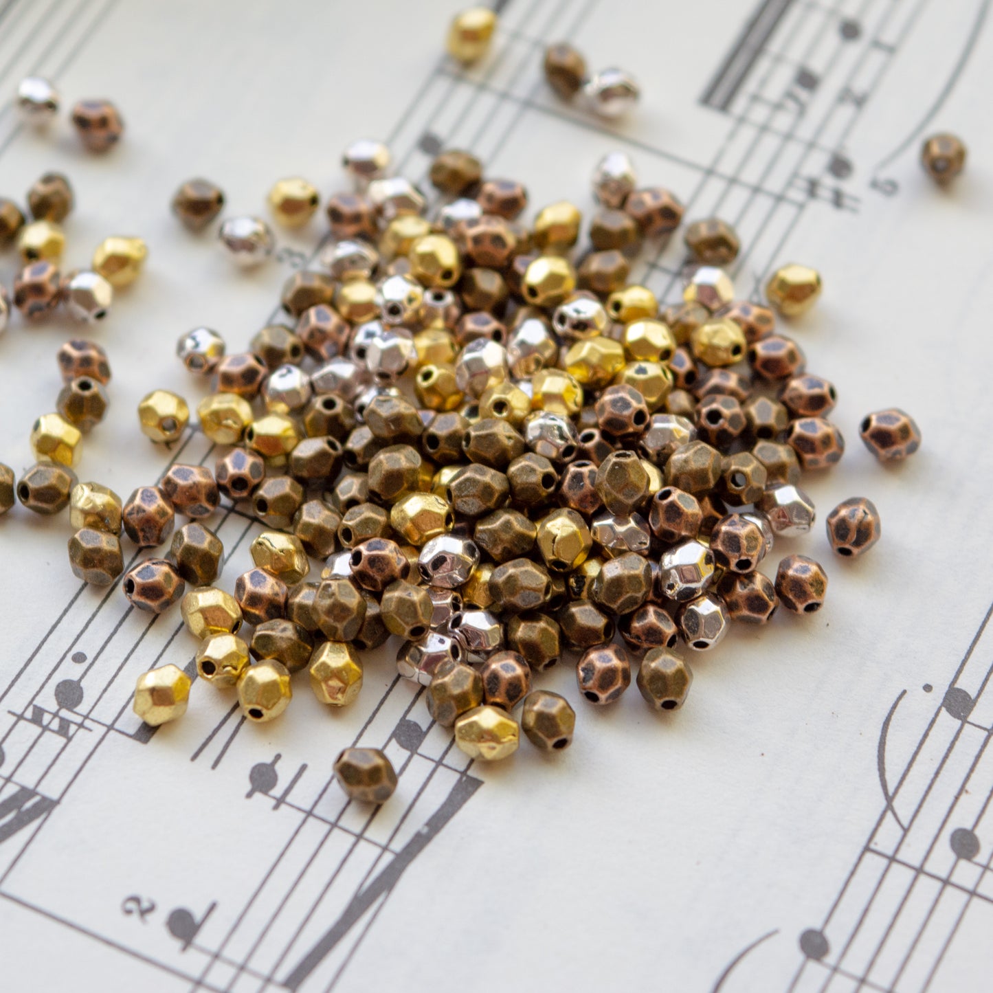 4x3.5mm Faceted Metal Beads