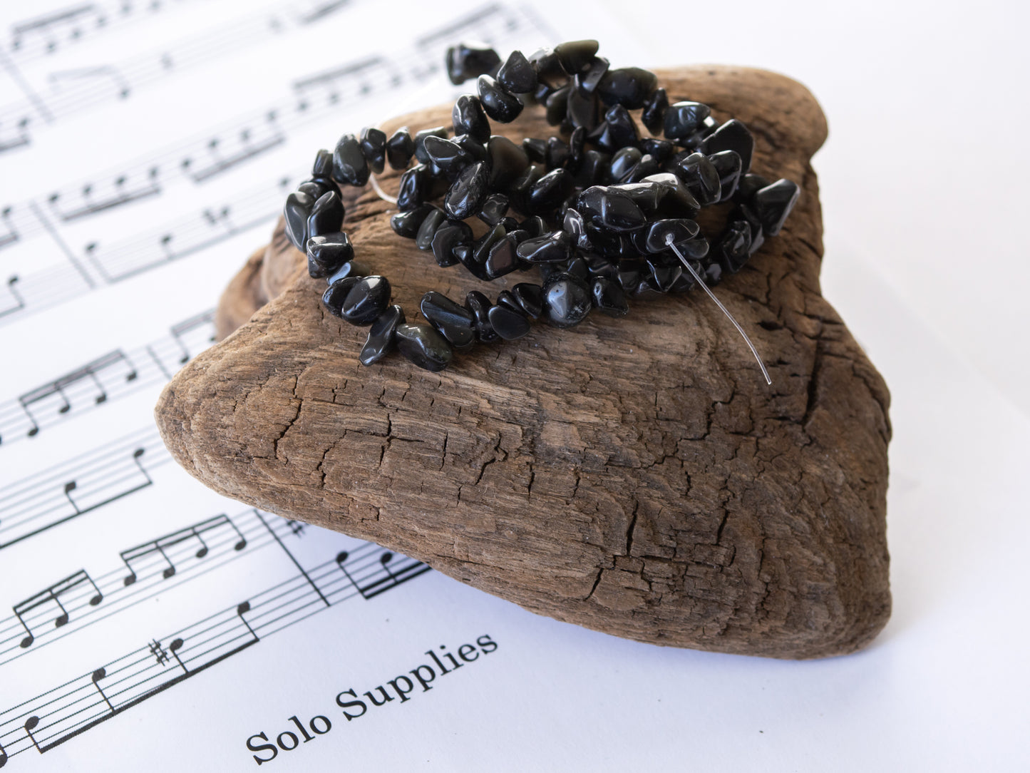 Sheen Obsidian Chip Beads, 15" Strand, Natural
