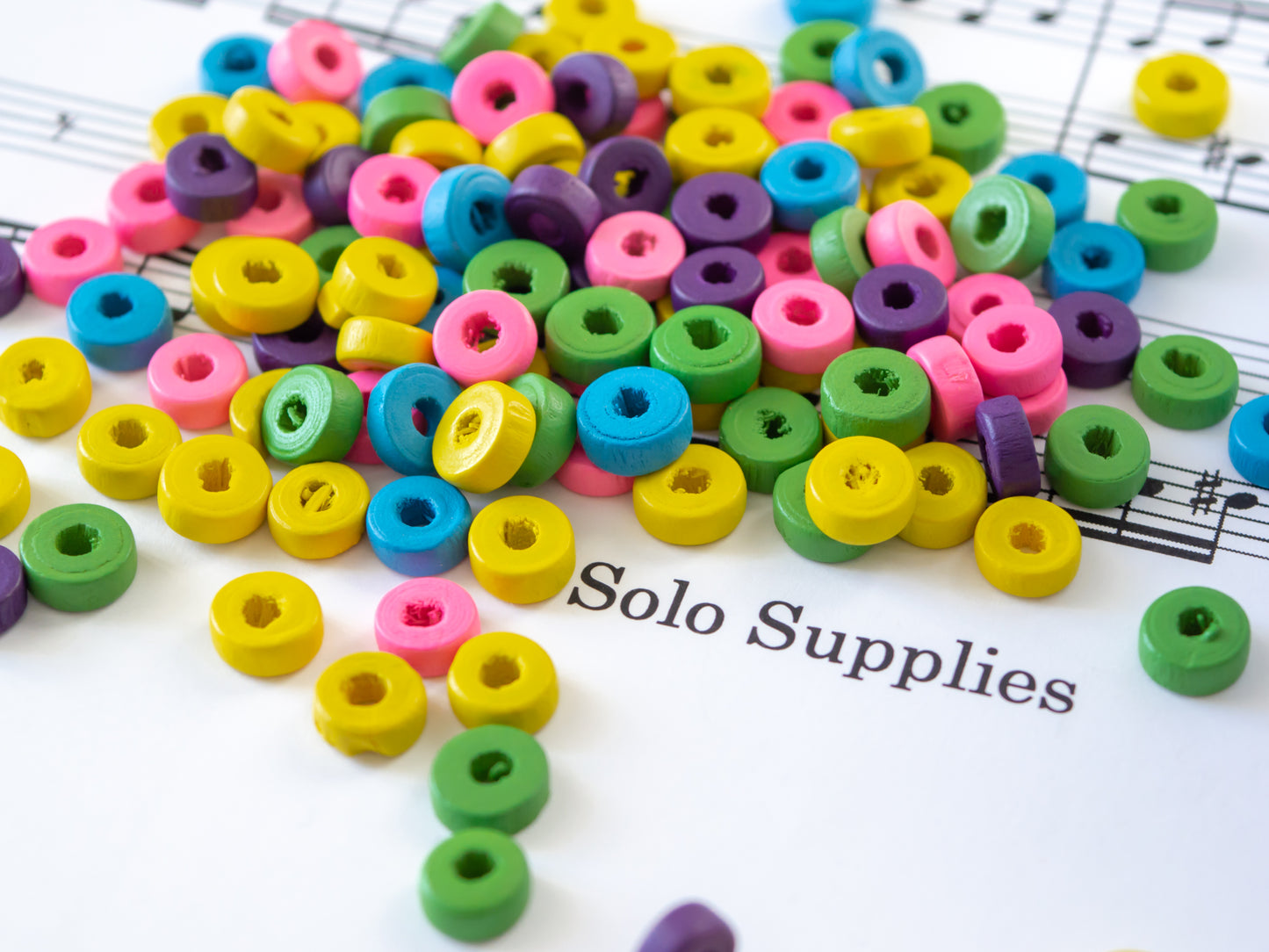 3.5x8mm Colorful Wooden Beads, Heishi Shape