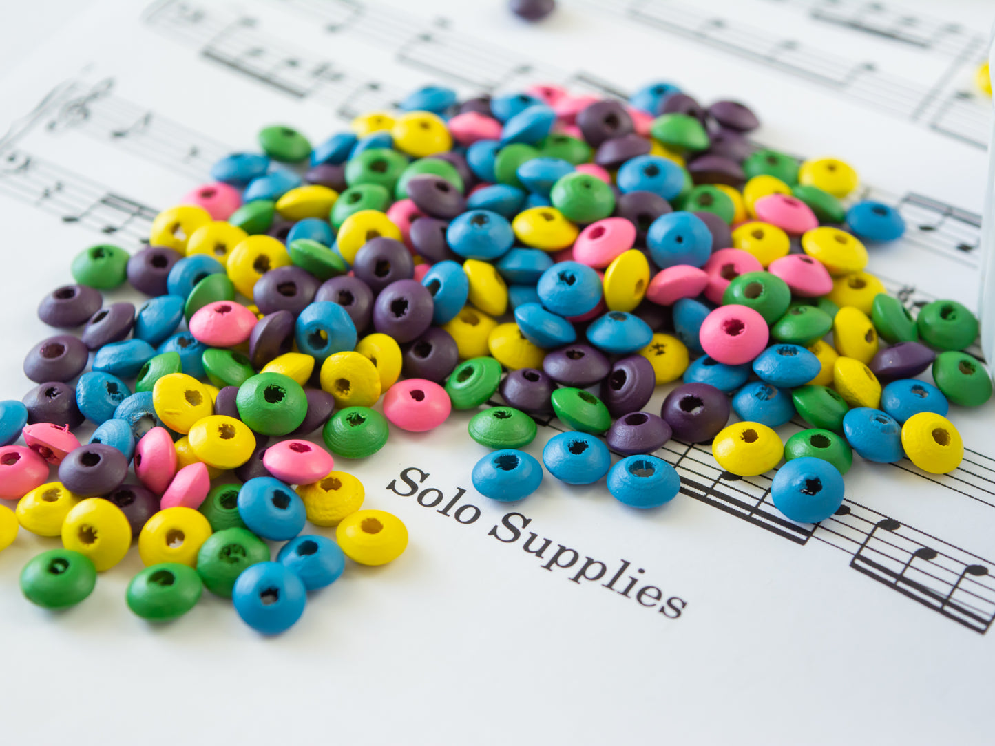 4x8mm Colorful Wooden Beads, Saucer Shaped Rondelles