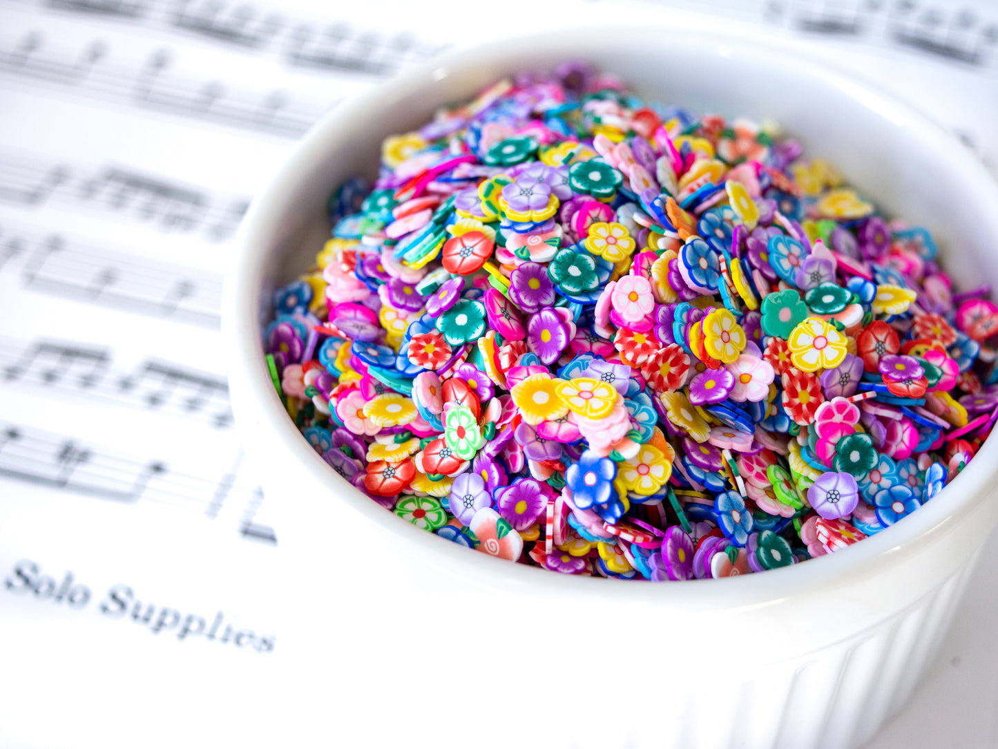 Flower Mix Polymer Clay Slices for Nail Art, Crafts, Etc