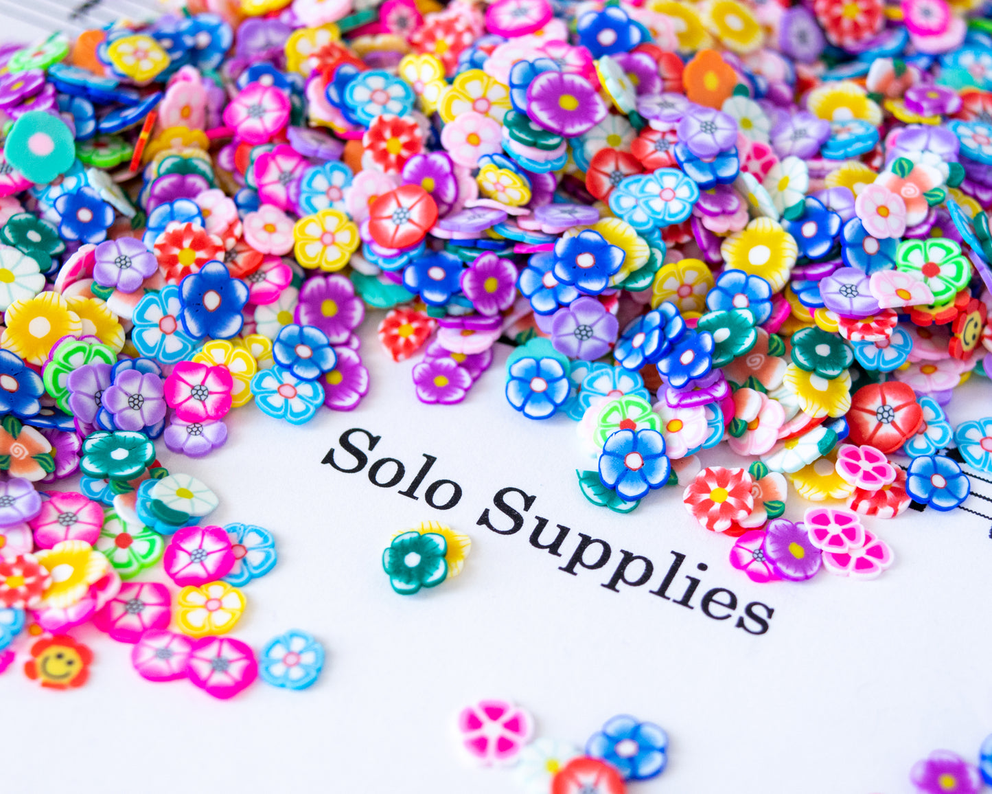 Flower Mix Polymer Clay Slices for Nail Art, Crafts, Etc