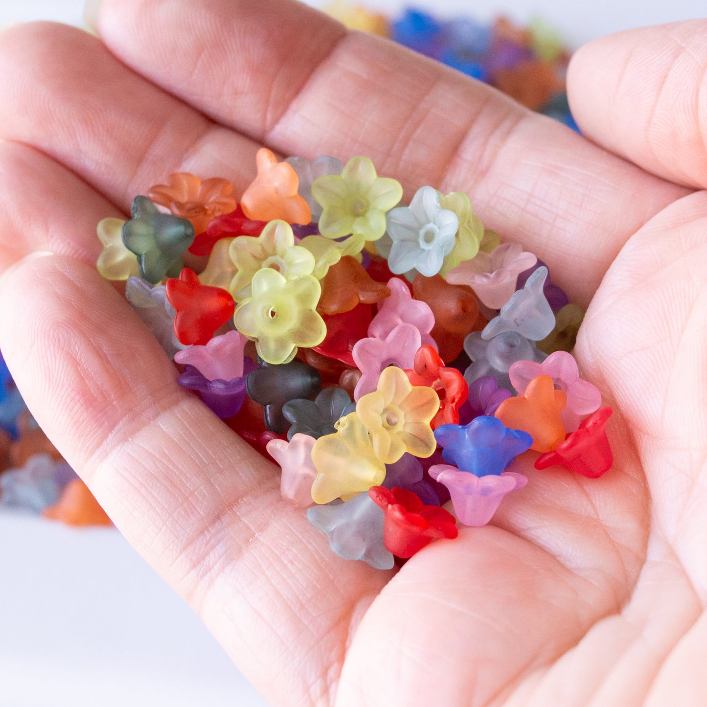 5x9mm Tiny Flower Beads in Frosted Acrylic