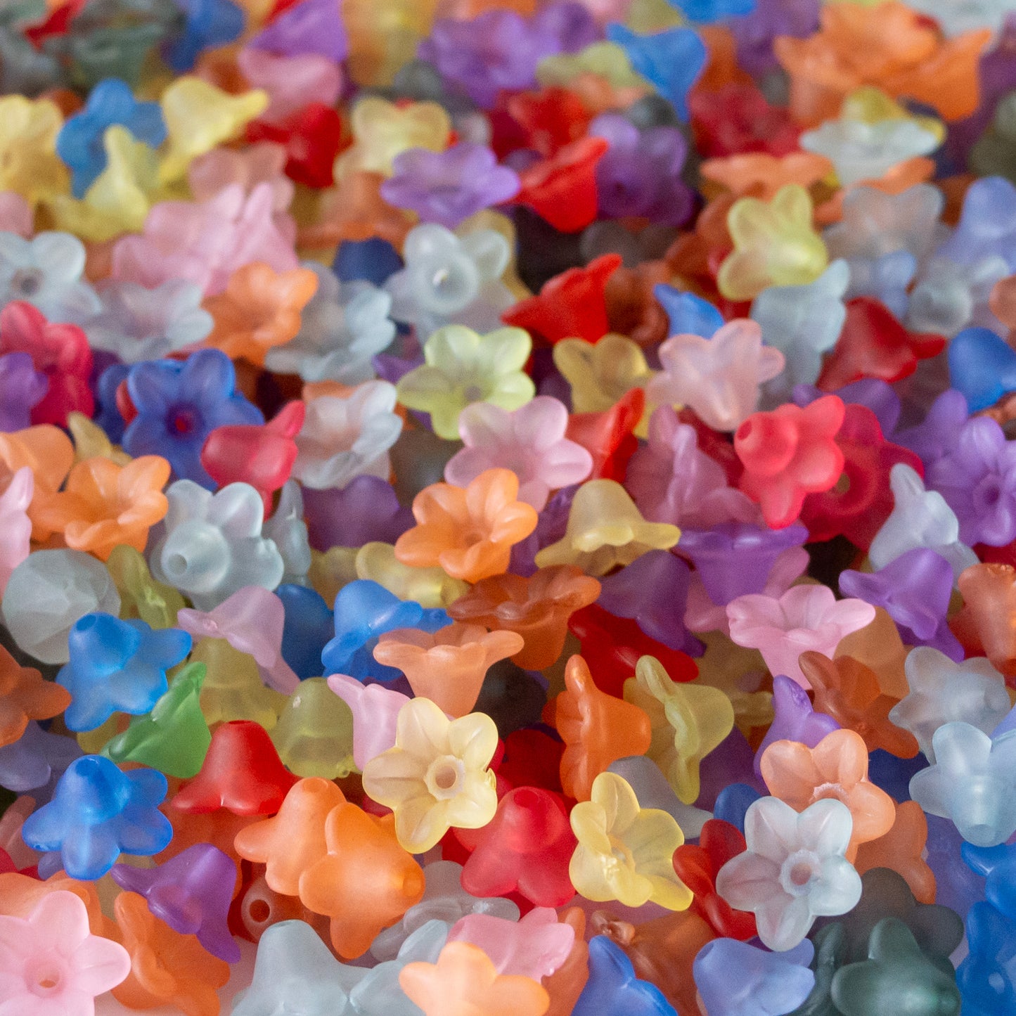 5x9mm Tiny Flower Beads in Frosted Acrylic