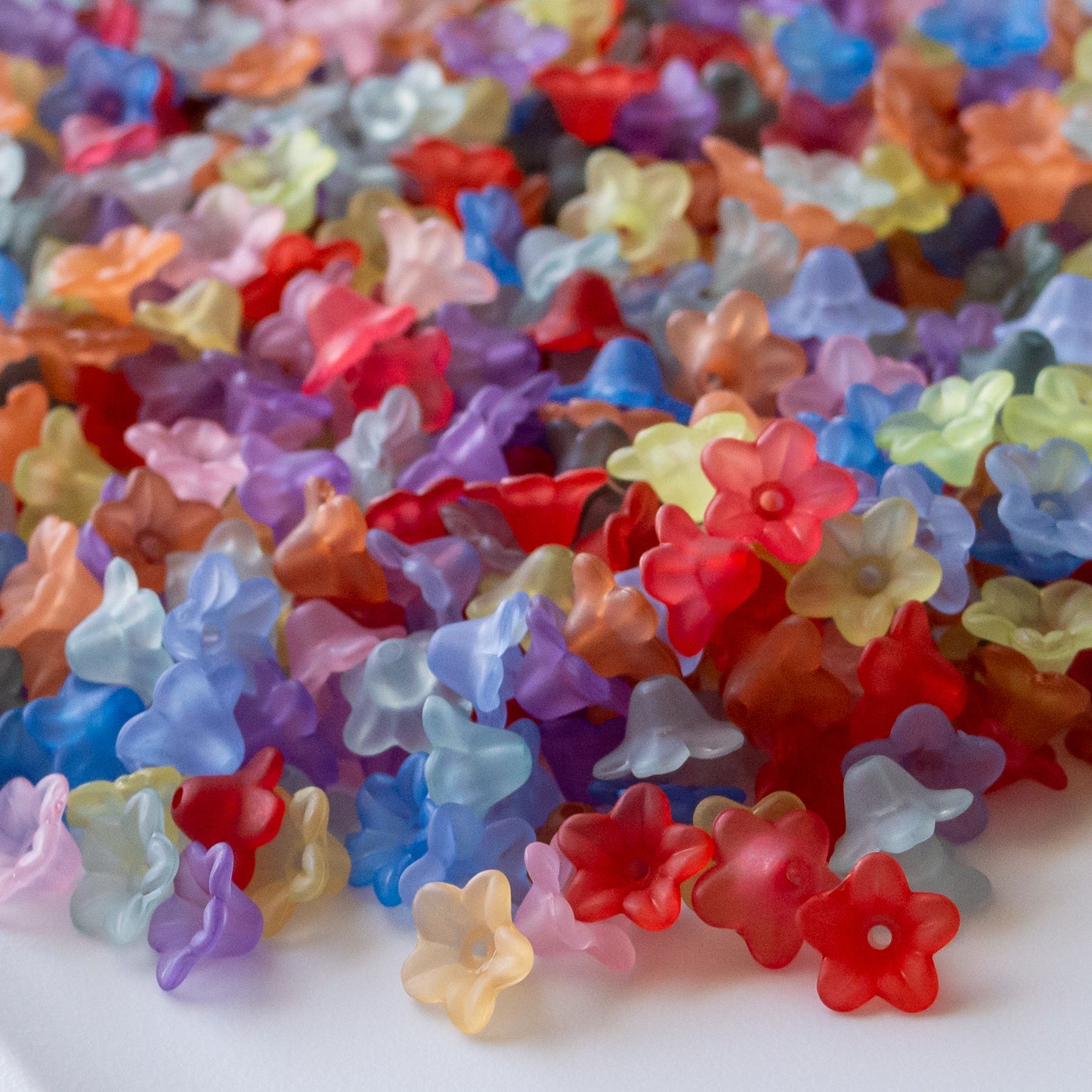 5x9mm Tiny Flower Beads in Frosted Acrylic
