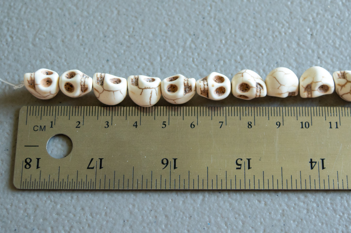 12mm Skull Beads in Faux Howlite