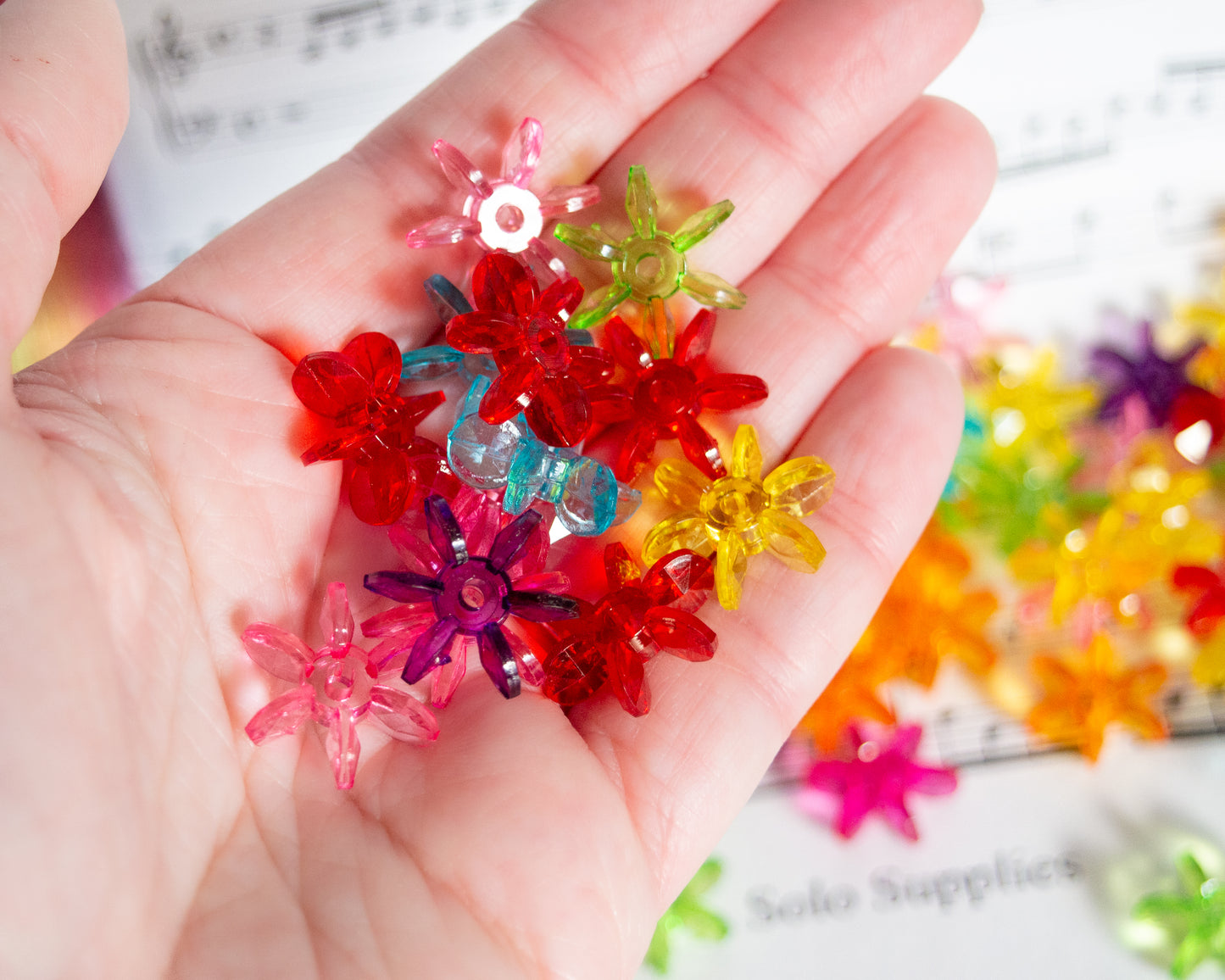 Transparent Acrylic Snowflake Paddle Nesting Beads
