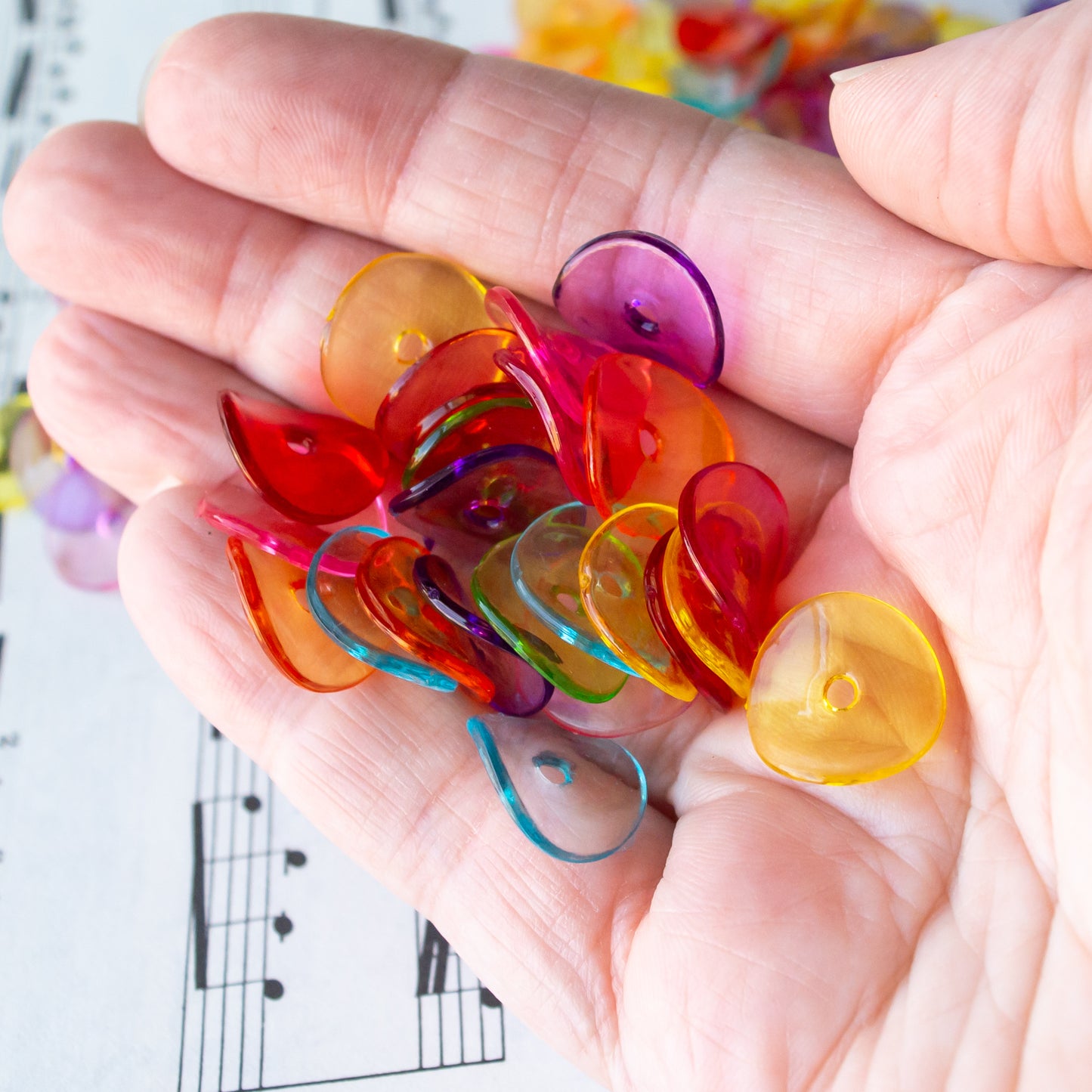 15x5mm Wavy Disc Beads in Tranparent Acrylic
