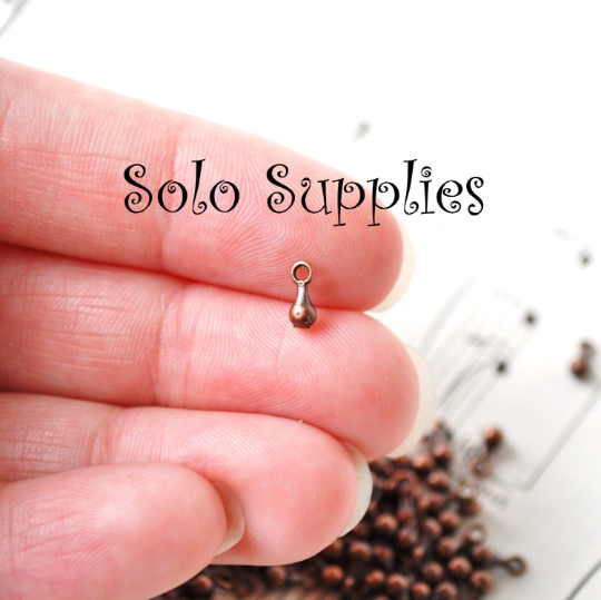 Tiny Weight Charms 6.5mm Long for Dangles or Extender Chains, Fringe Beads, Drops, Etc