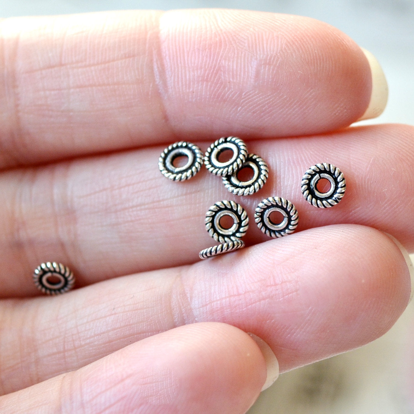 5x1mm Sterling Silver Spacer Beads