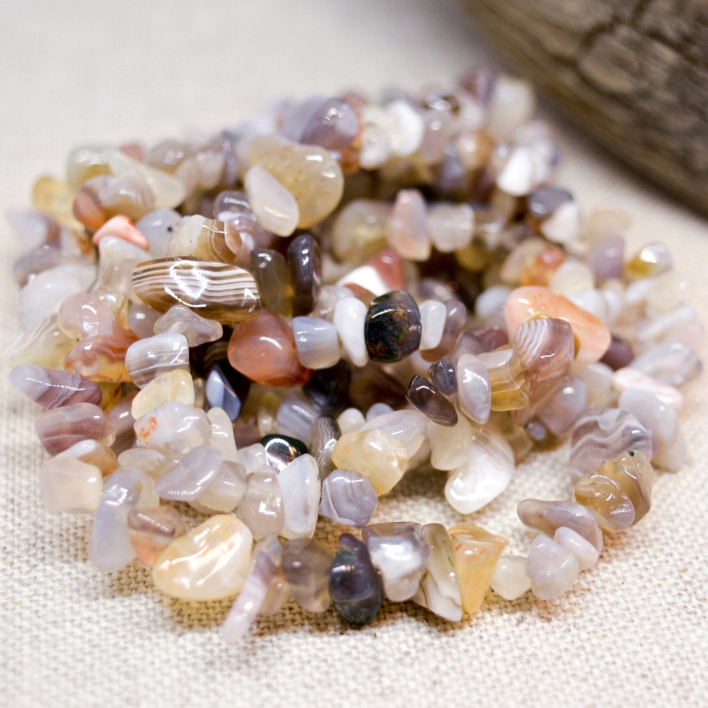 Botswana Agate Chip Beads 34" Strand