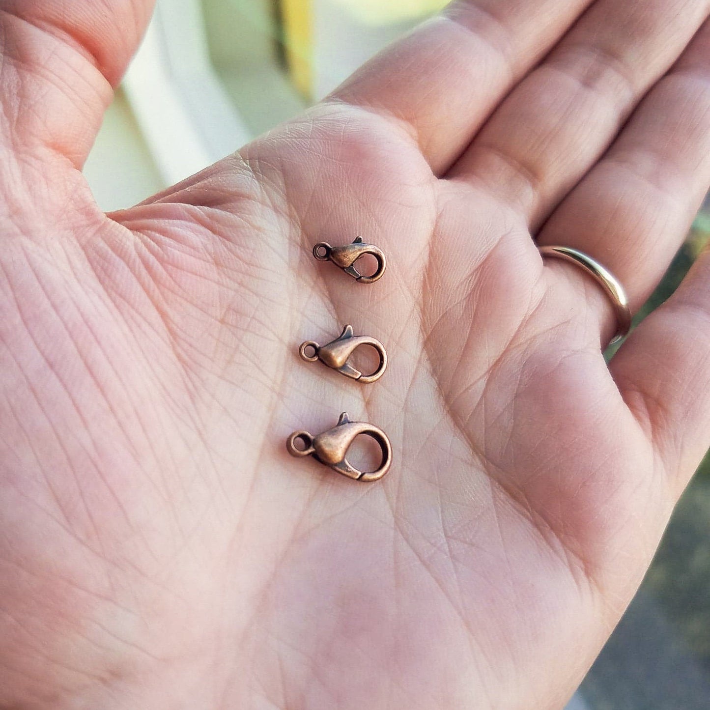 Lobster Claw Clasps in Antiqued Copper Color Choose 10mm, 12mm, or 14mm long