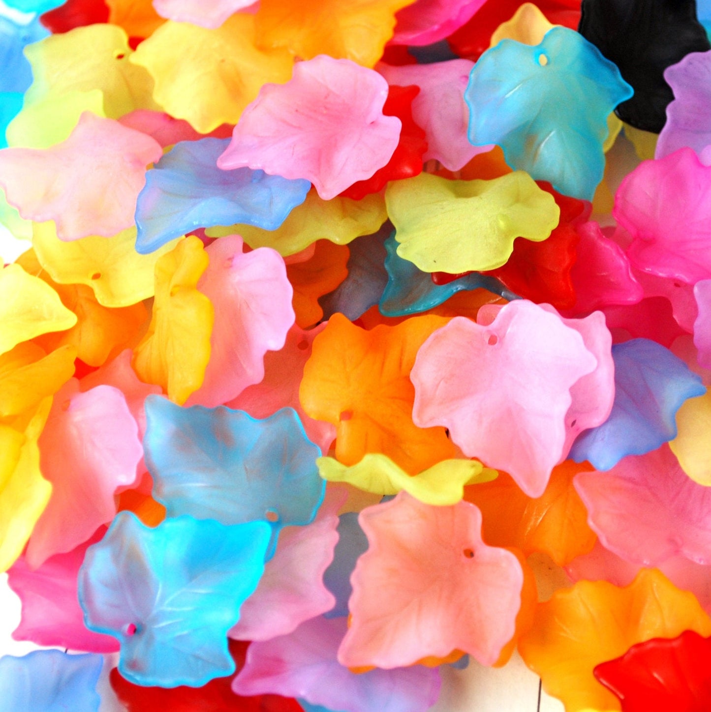 Frosted Acrylic Leaf Beads 25mm Size