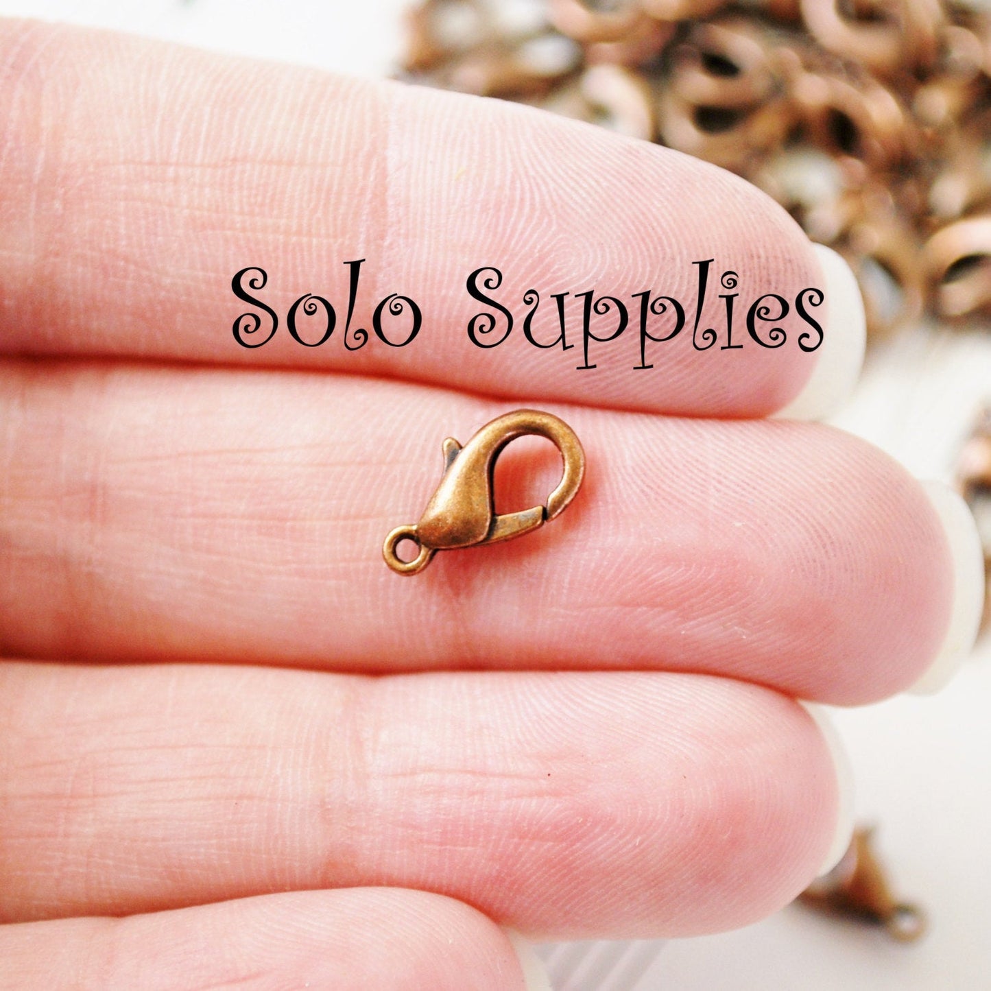Lobster Claw Clasps in Antiqued Copper Color Choose 10mm, 12mm, or 14mm long