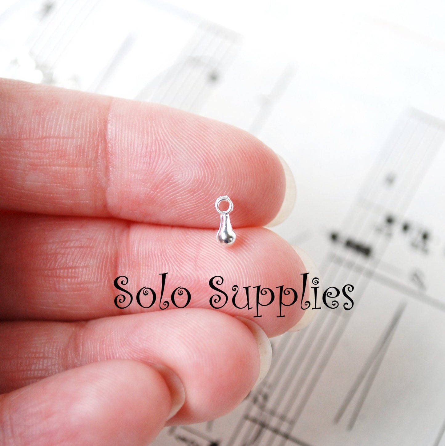 Tiny Weight Charms 6.5mm Long for Dangles or Extender Chains, Fringe Beads, Drops, Etc
