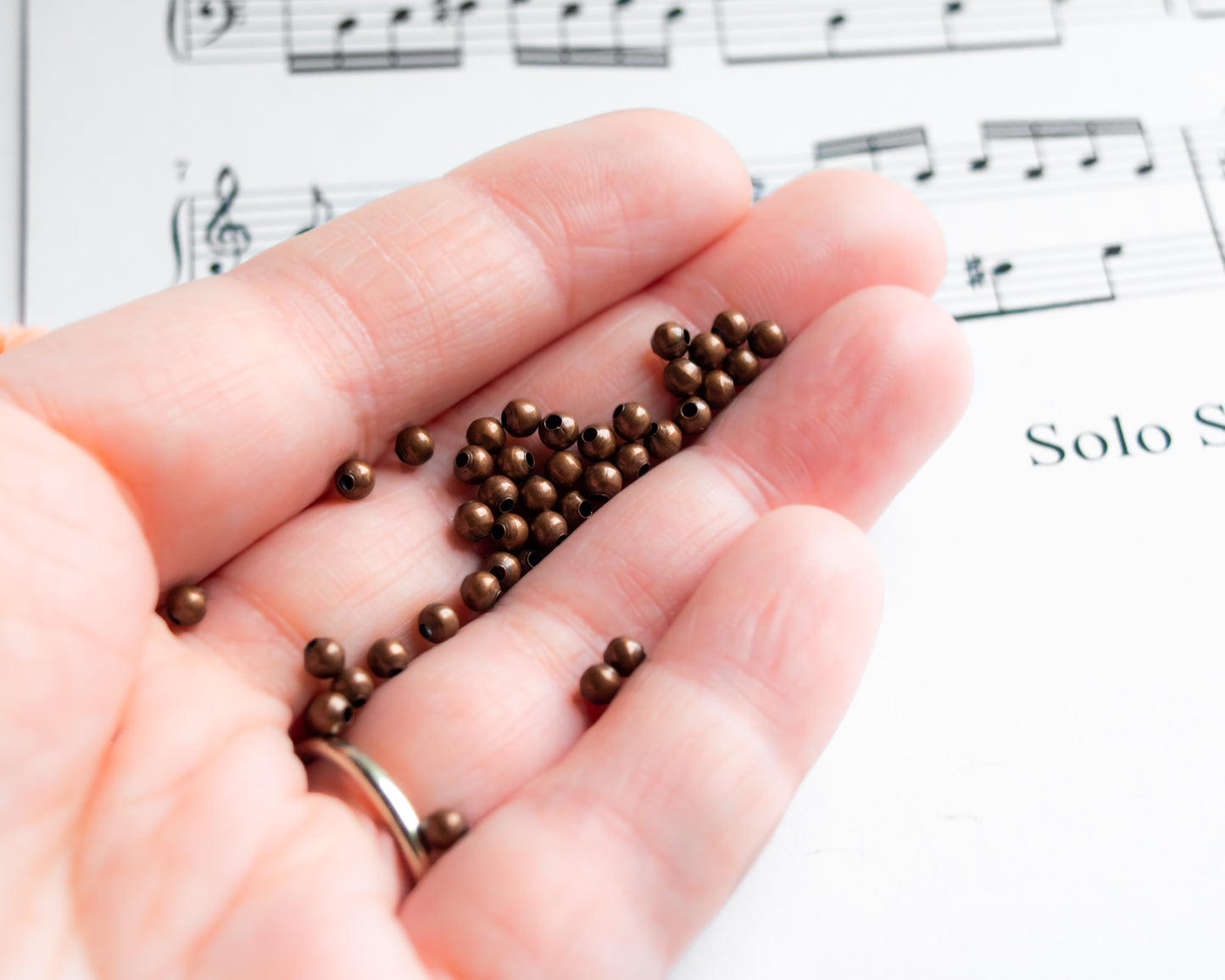 3mm Antiqued Copper-Plated Steel Beads, 100pc Package