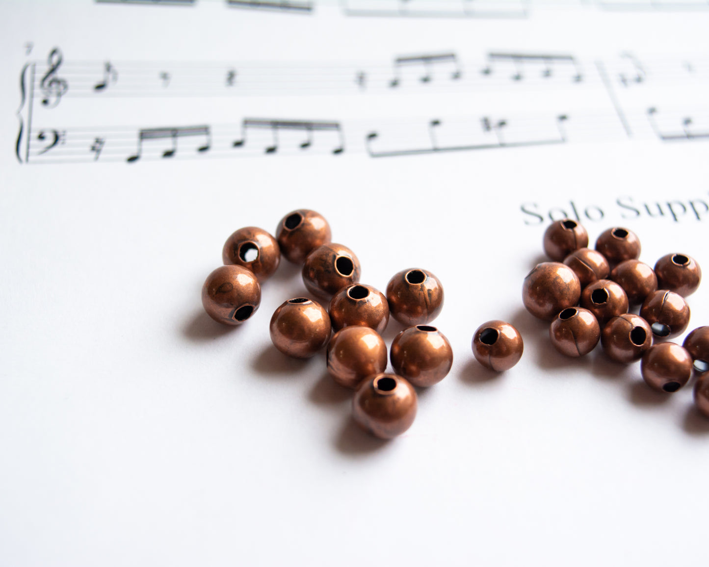 8mm Antiqued Copper-Plated Steel Beads, 50pc Package