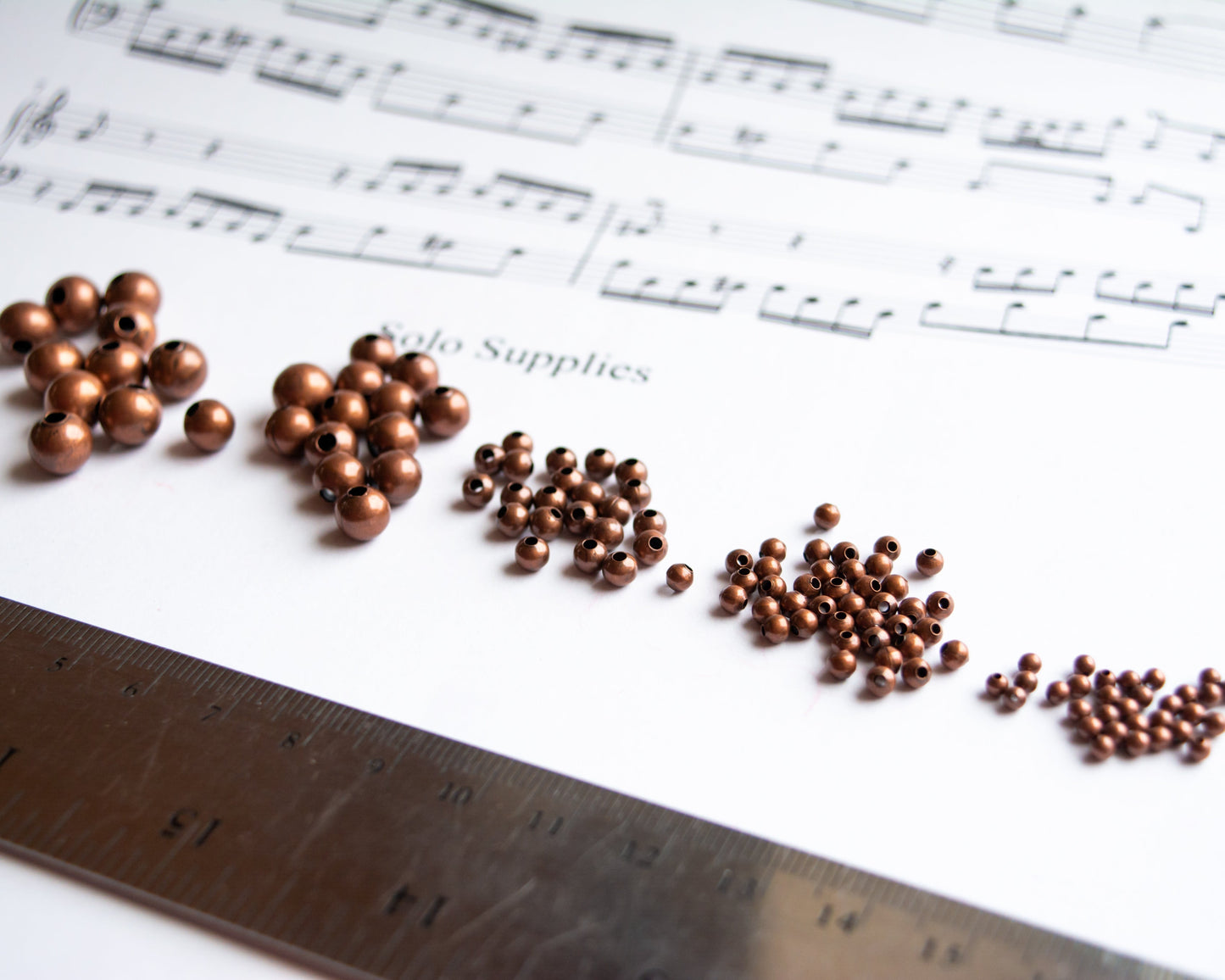 8mm Antiqued Copper-Plated Steel Beads, 50pc Package