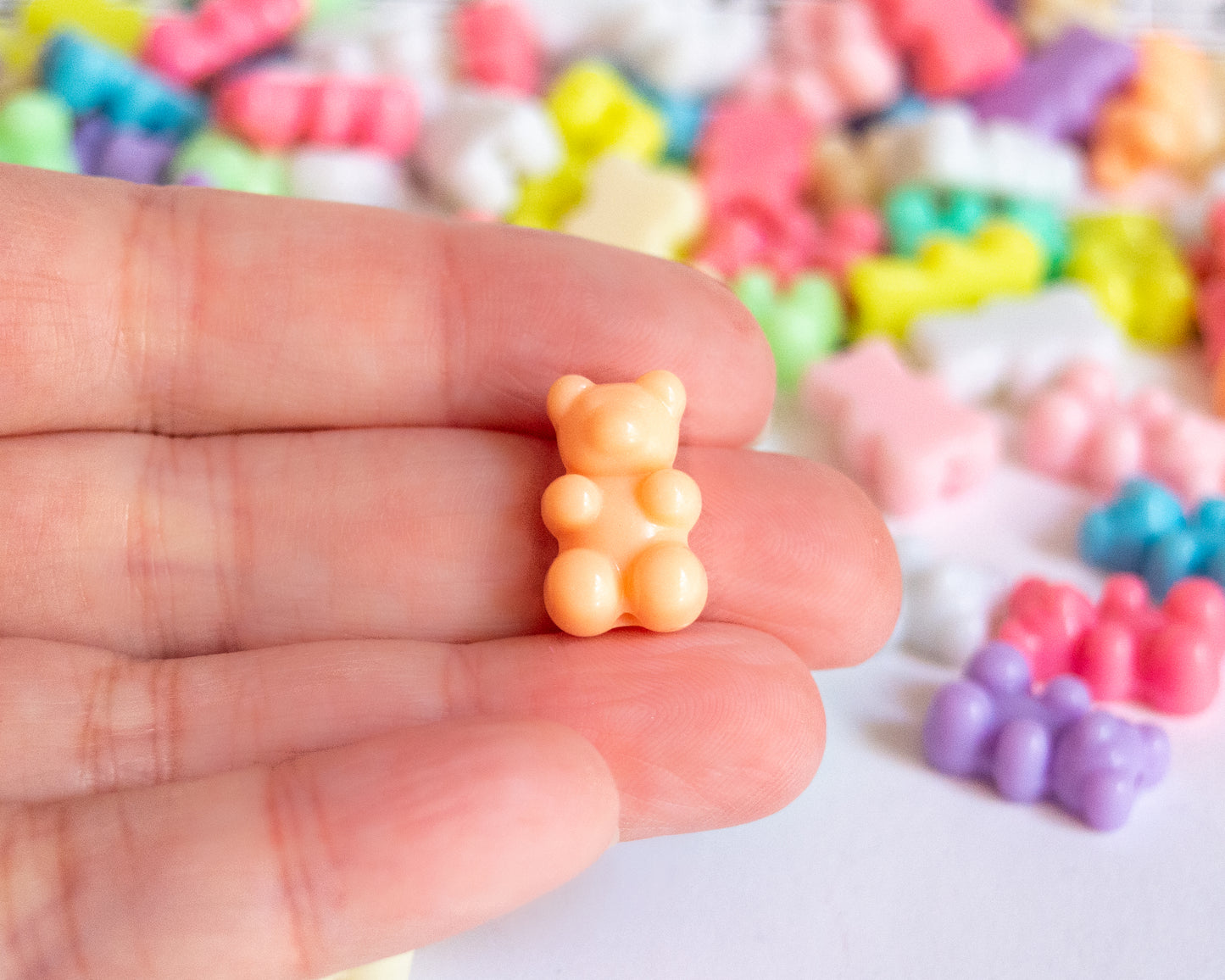 18x11mm Teddy Bear Beads in Pastel Colored Acrylic