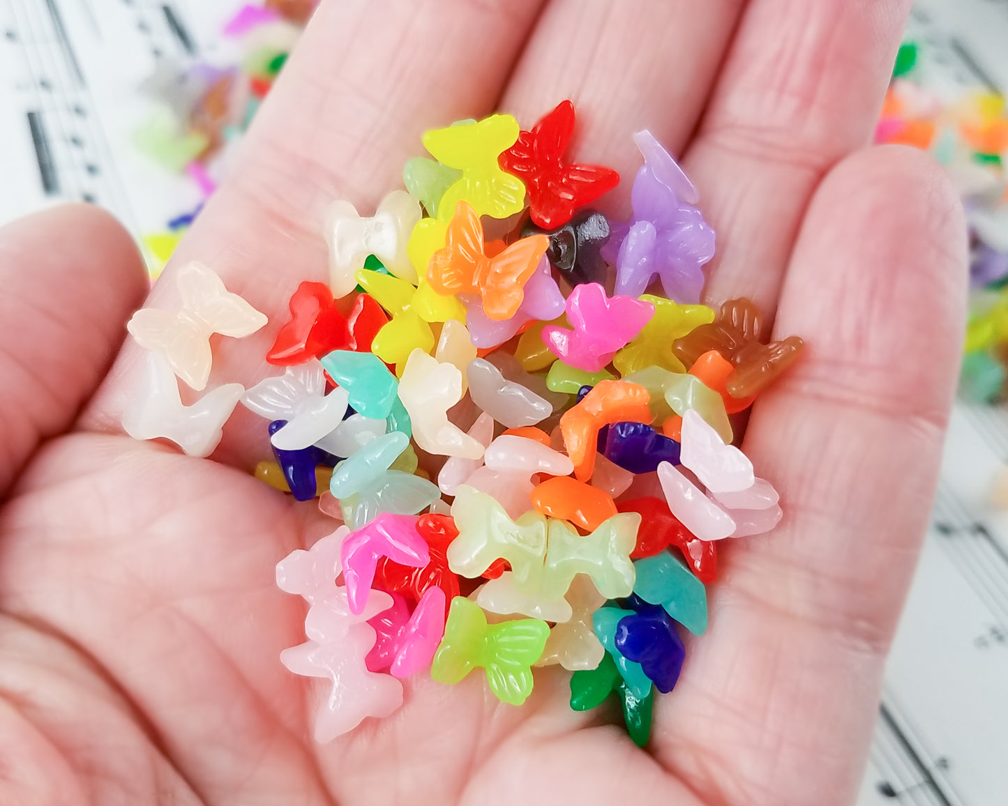 8mm Butterfly Cabochons in Colorful Resin