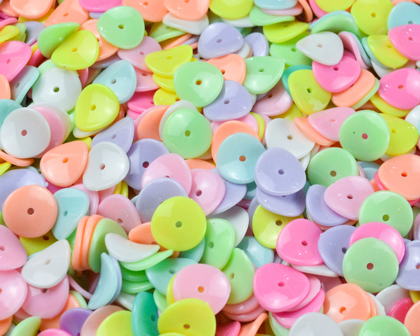 15x5mm Wavy Disc Beads in Pastel Colored Acrylic