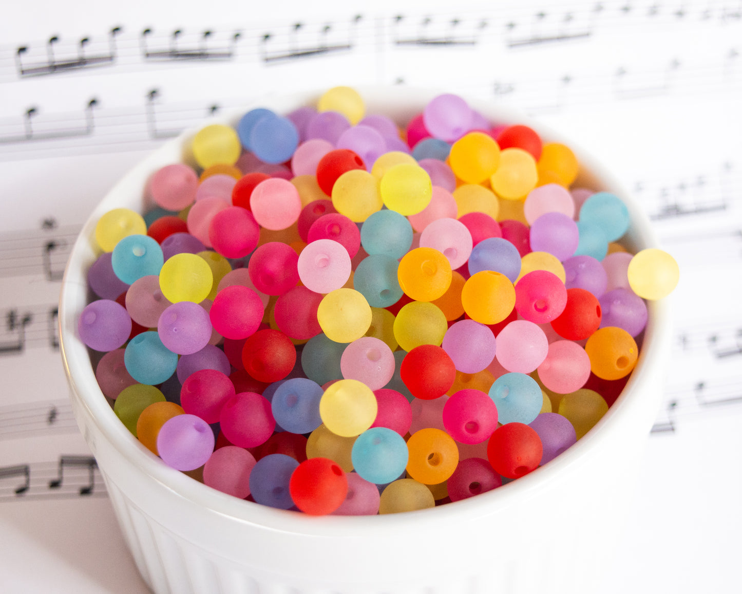 8mm Round Frosted Acrylic Beads in Pretty Colors, Lightweight For Jewelry and Crafts