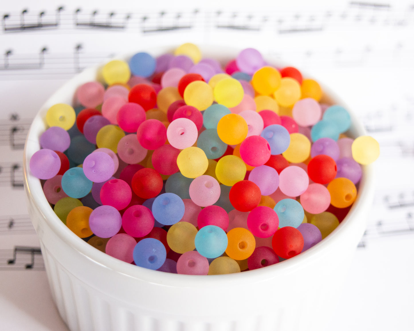 8mm Round Frosted Acrylic Beads in Pretty Colors, Lightweight For Jewelry and Crafts