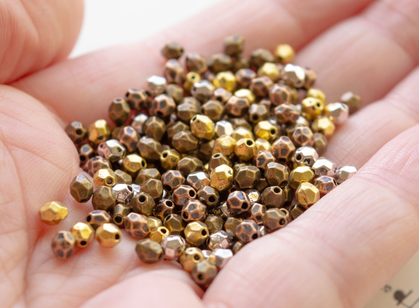 4x3.5mm Faceted Metal Beads
