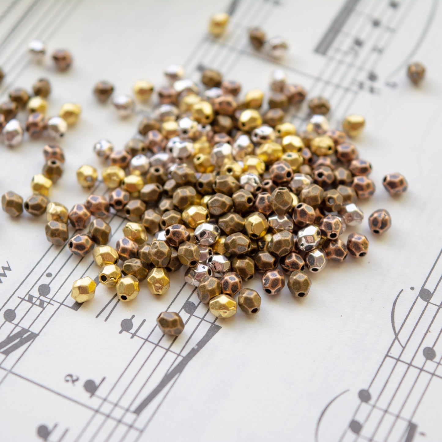4x3.5mm Faceted Metal Beads