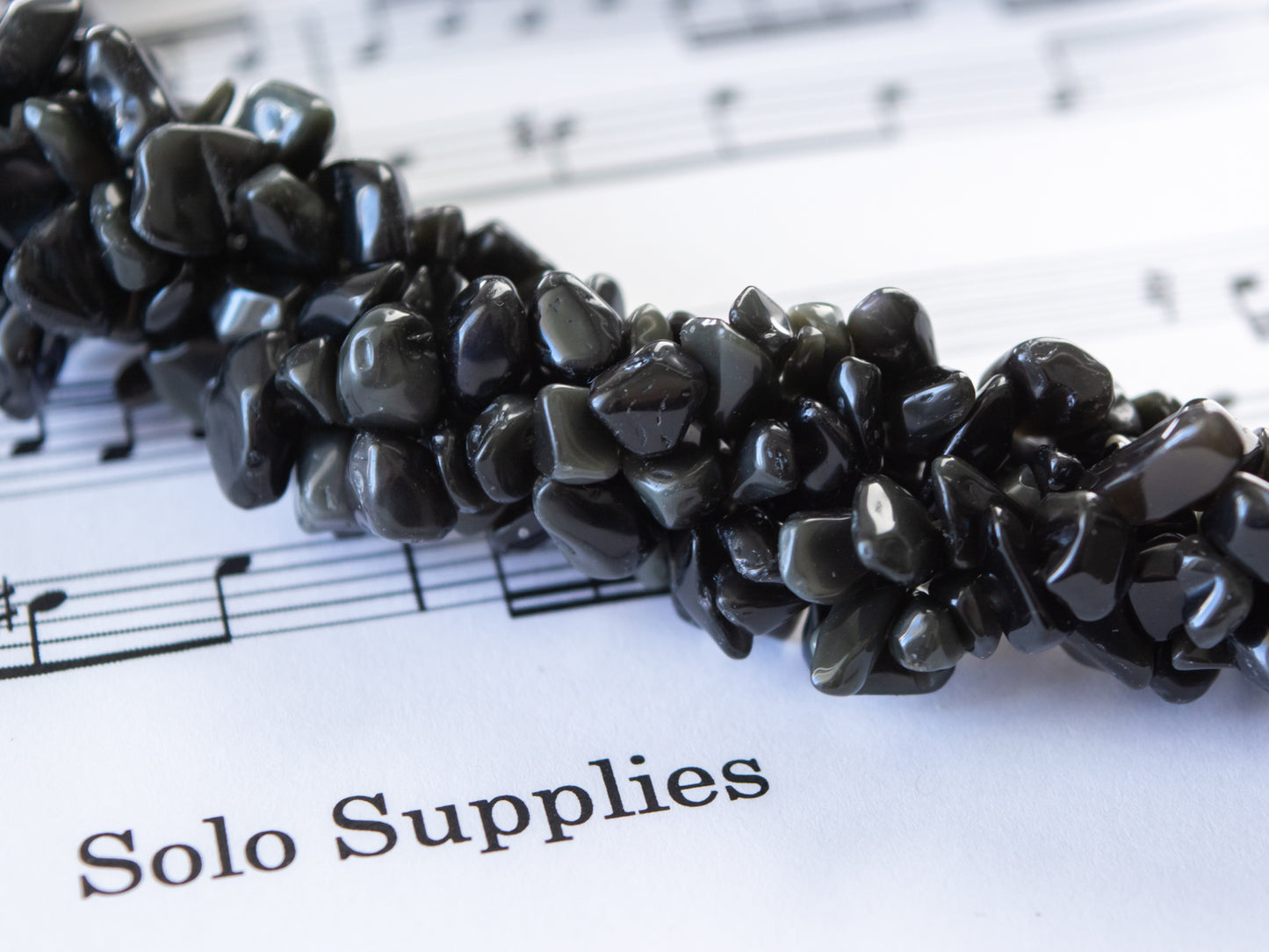 Sheen Obsidian Chip Beads, 15" Strand, Natural