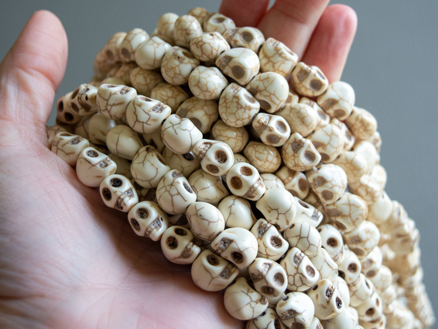 12mm Skull Beads in Faux Howlite