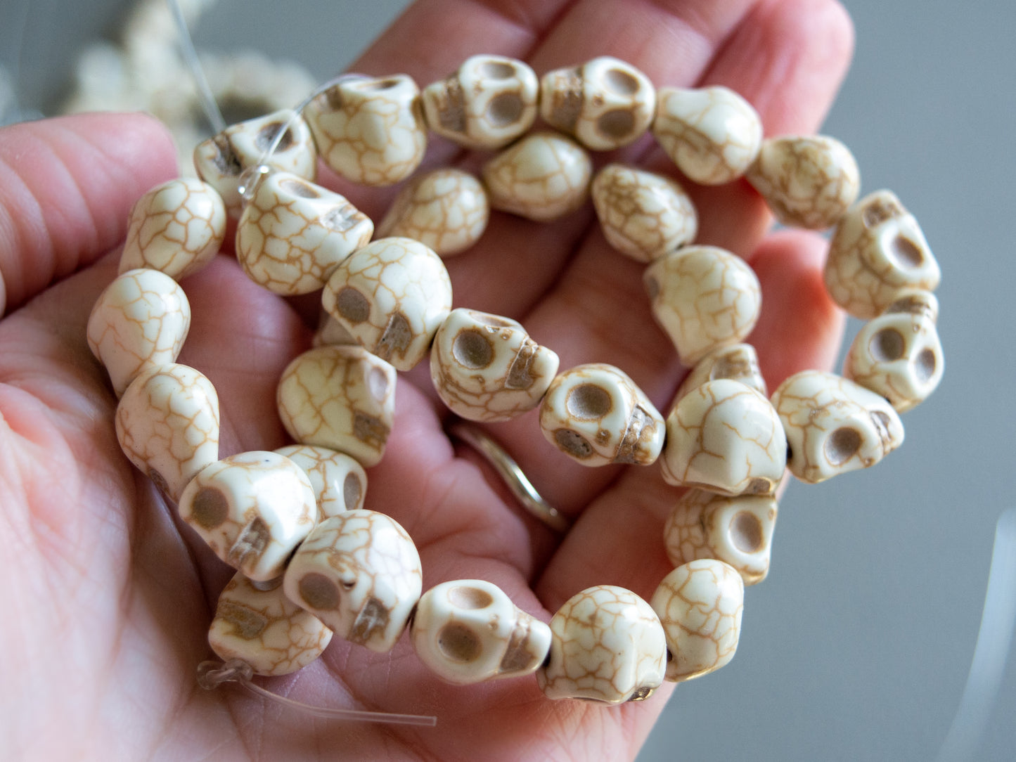 12mm Skull Beads in Faux Howlite
