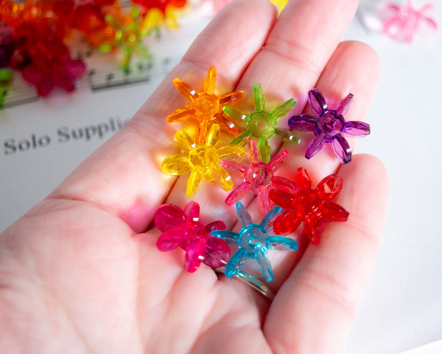 Transparent Acrylic Snowflake Paddle Nesting Beads