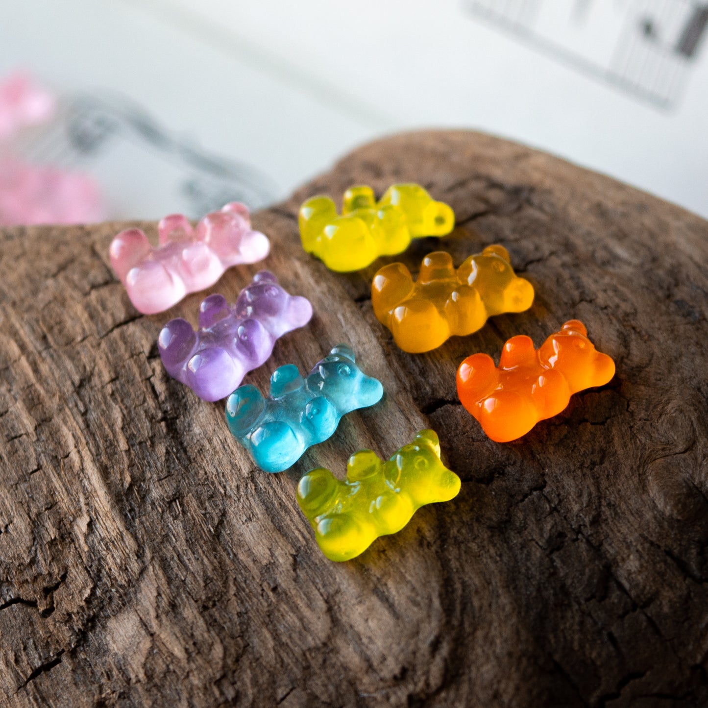 12x7mm Gummy Bear Shaped Cabochons in Colorful Resin