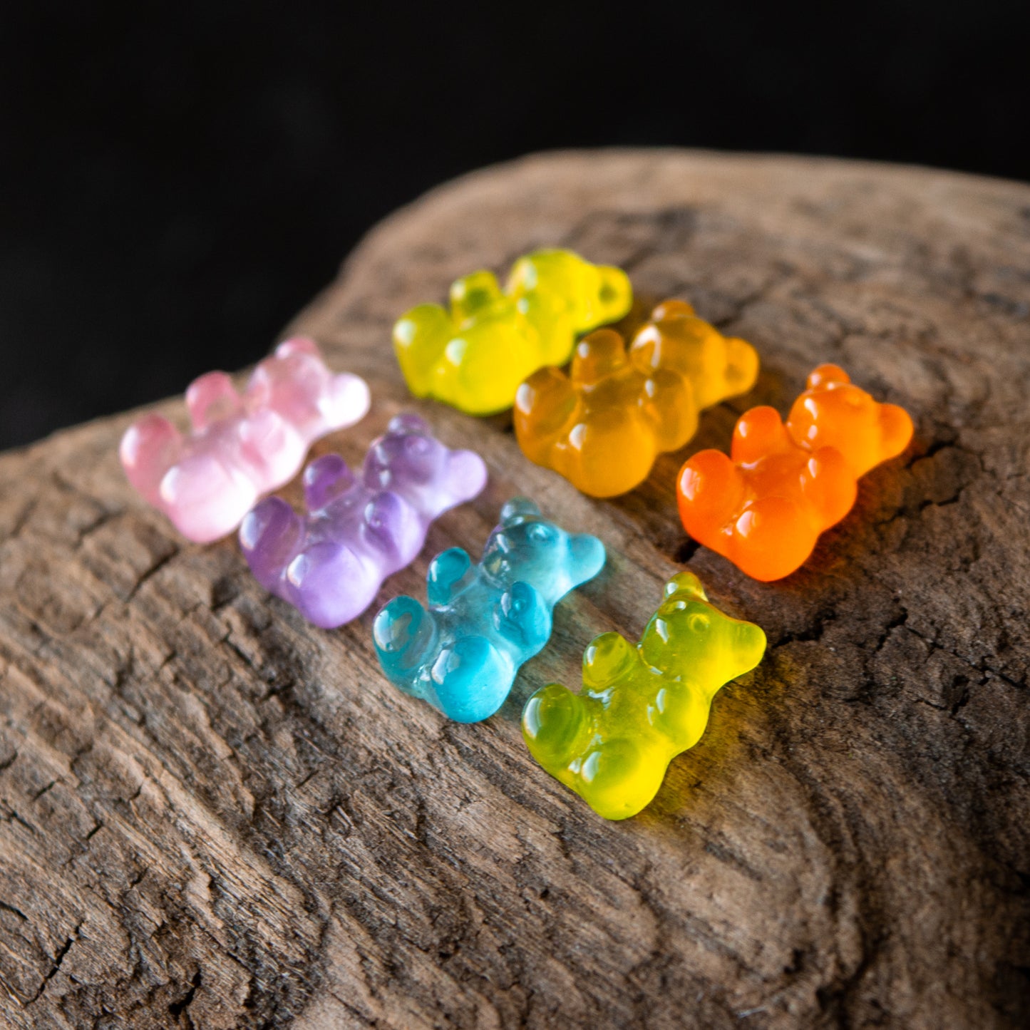 12x7mm Gummy Bear Shaped Cabochons in Colorful Resin