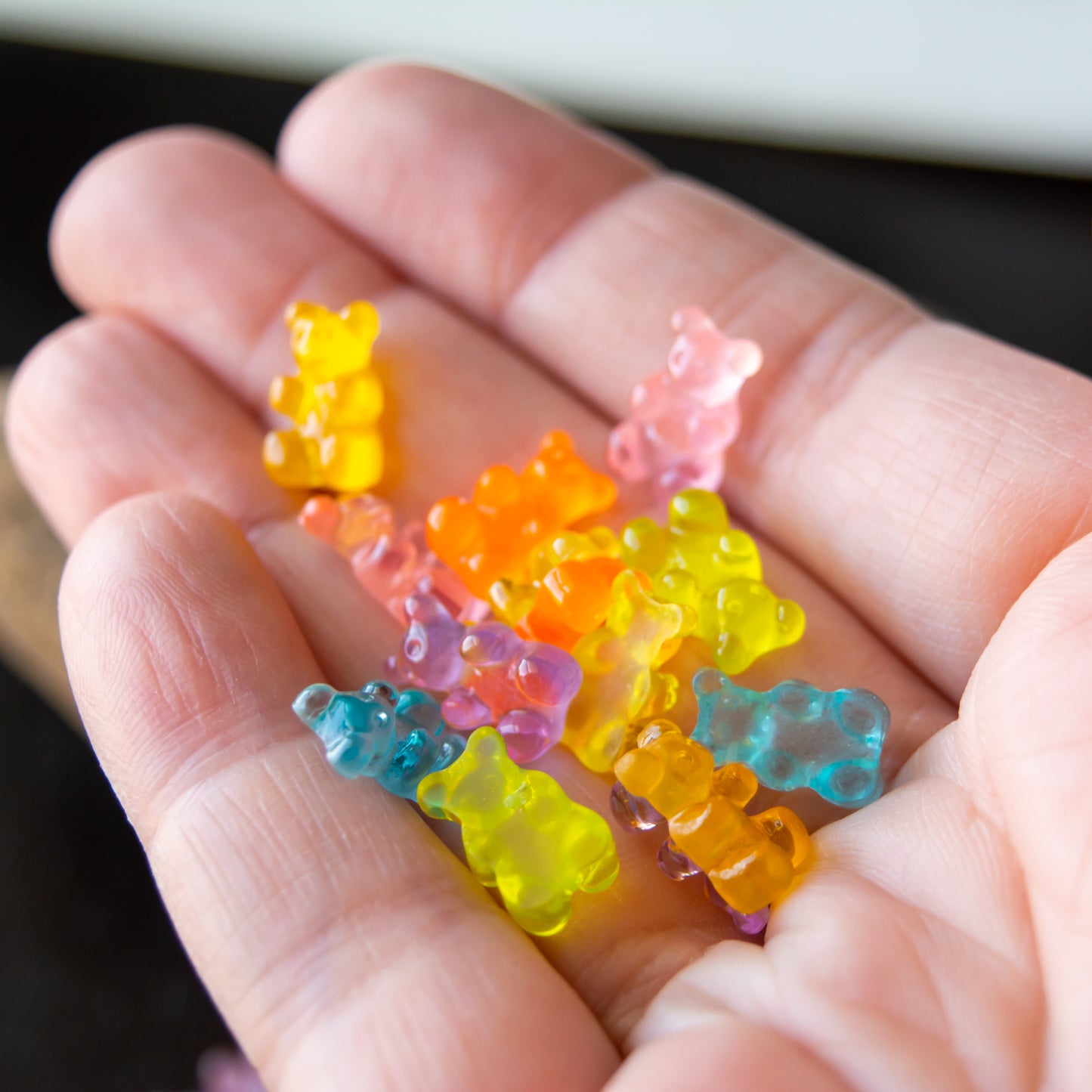 12x7mm Gummy Bear Shaped Cabochons in Colorful Resin