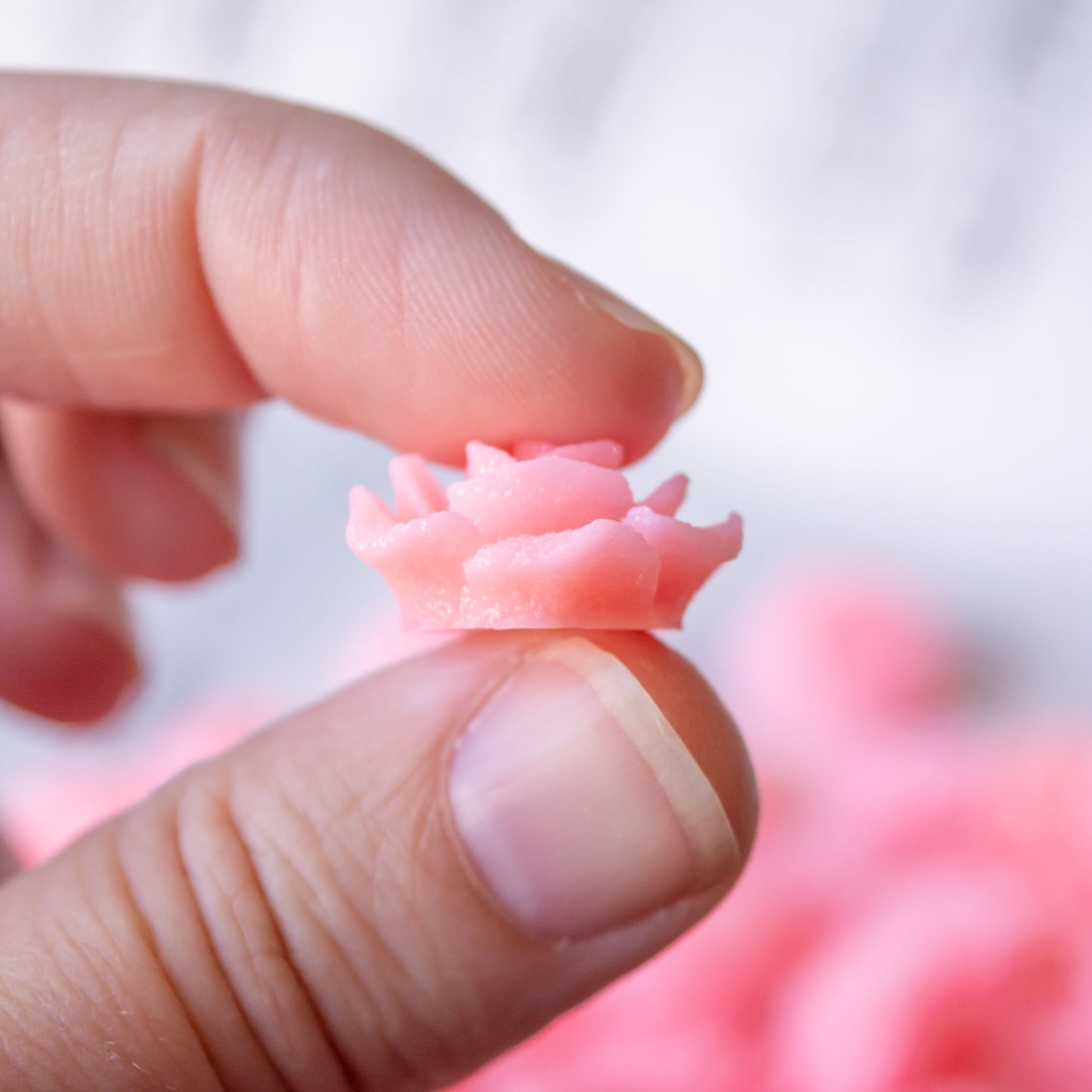 20mm Glitter Rose Cabochons in Pinks