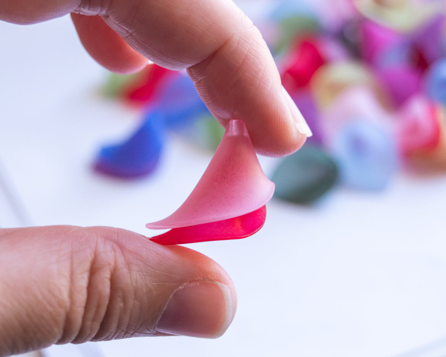 20x25mm Calla Lily Beads in Colorful Frosted Acrylic