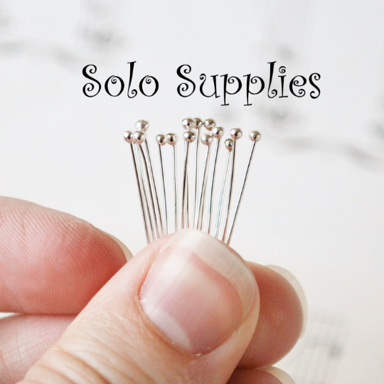 Ball Headpins in Gold, Silver, Gunmetal, Antiqued Bronze or Antiqued Copper